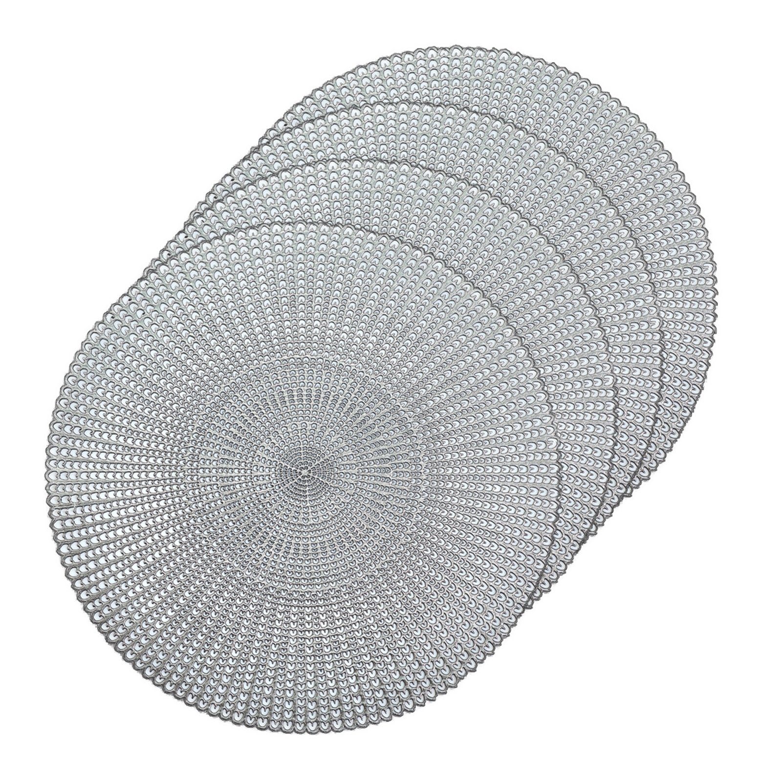 Silberne runde Tischsets kaufen » Runde silberne Platzsets