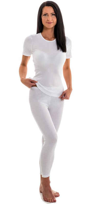 HERMKO Unterziehshirt Damen kurzarm Shirt mit Rundhals-Ausschnitt aus 100% Bio-Baumwolle