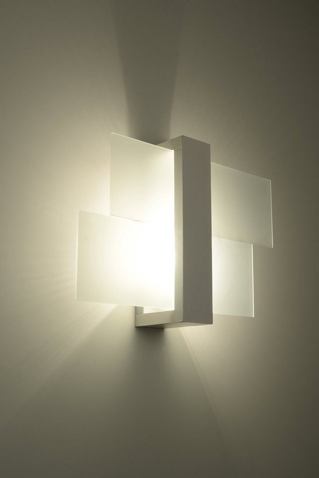 SOLLUX lighting Deckenleuchte Wandlampe Wandleuchte FENIKS 1 weiß, 1x E27,  ca. 30x12x30 cm, geeignet für Leuchtmittel E27 max. 60 Watt