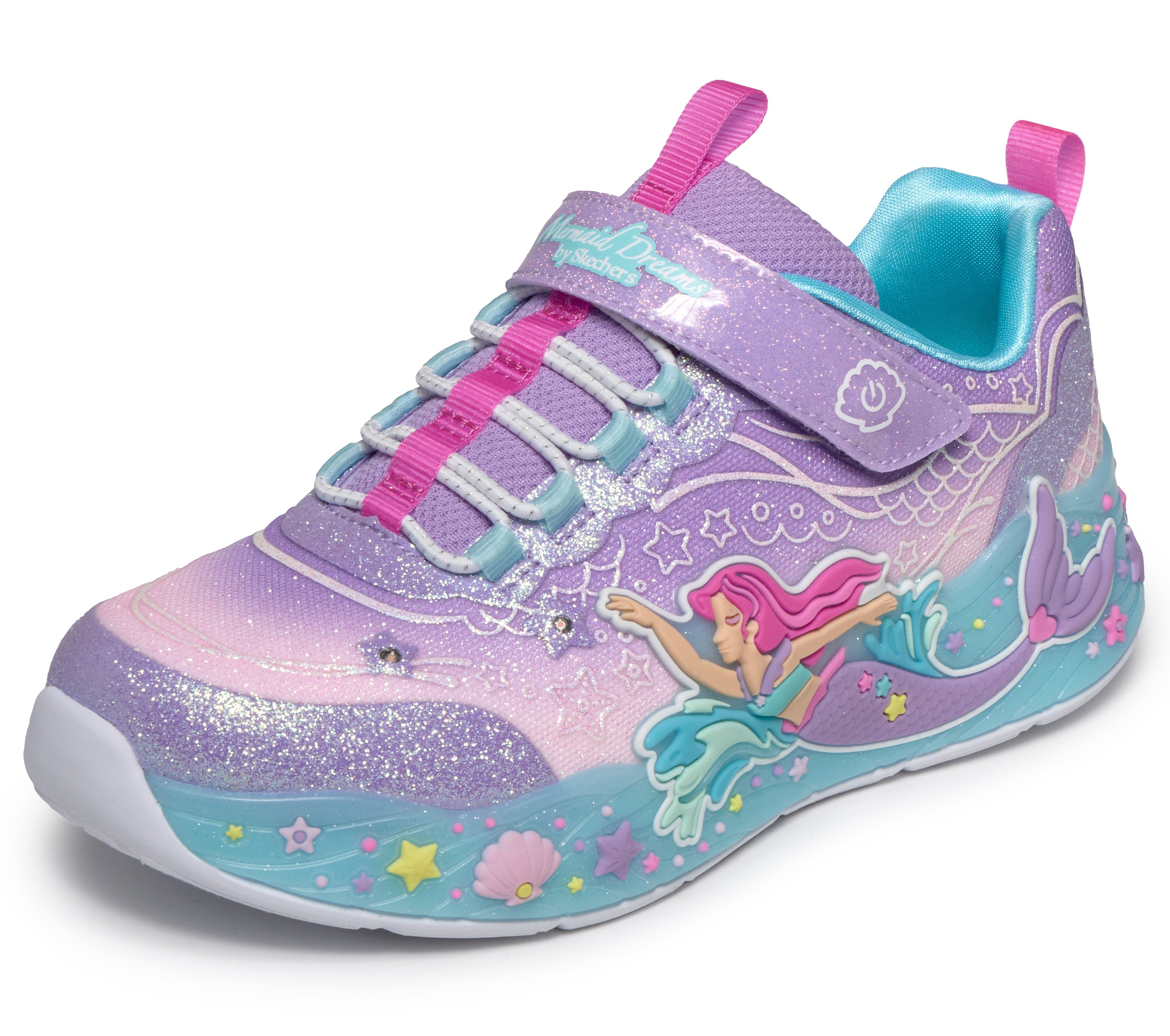 Skechers MERMAID DREAMS LIGHTS Sneaker Blink,-Klettschuh mit Applikation, Größenschablone zum Download – Bild 4 von 5