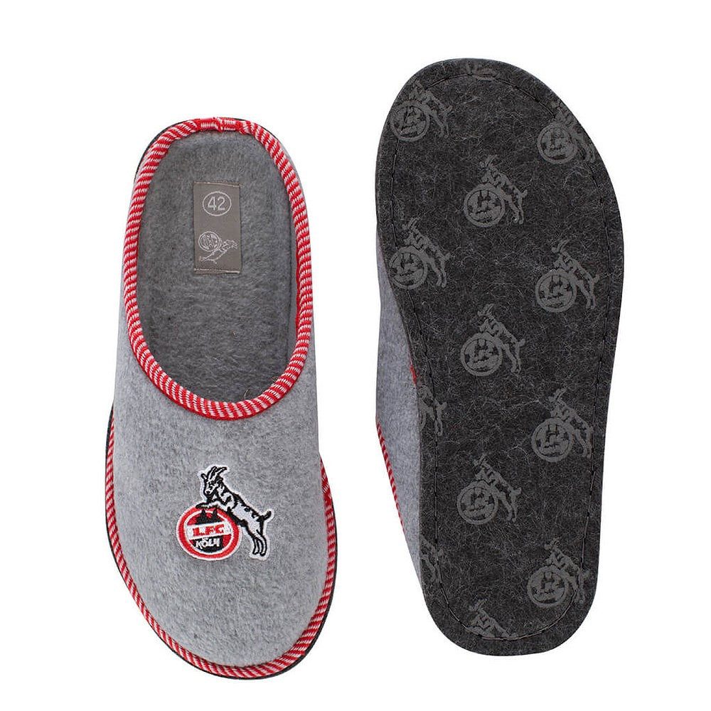 1. FC Köln Pantoffeln Hellgrau Logo Sneaker günstig online kaufen