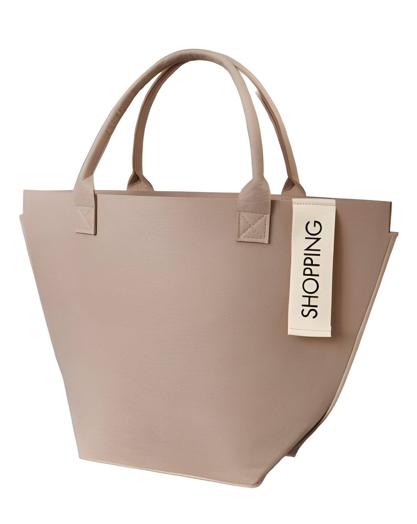 Dekoleidenschaft Einkaufsshopper Tasche "Shopping" aus Filz in beige, große Einkaufstasche, Filztasche, Shopper, Tragetasche, Damentasche, Schultertasche, Shopping Bag