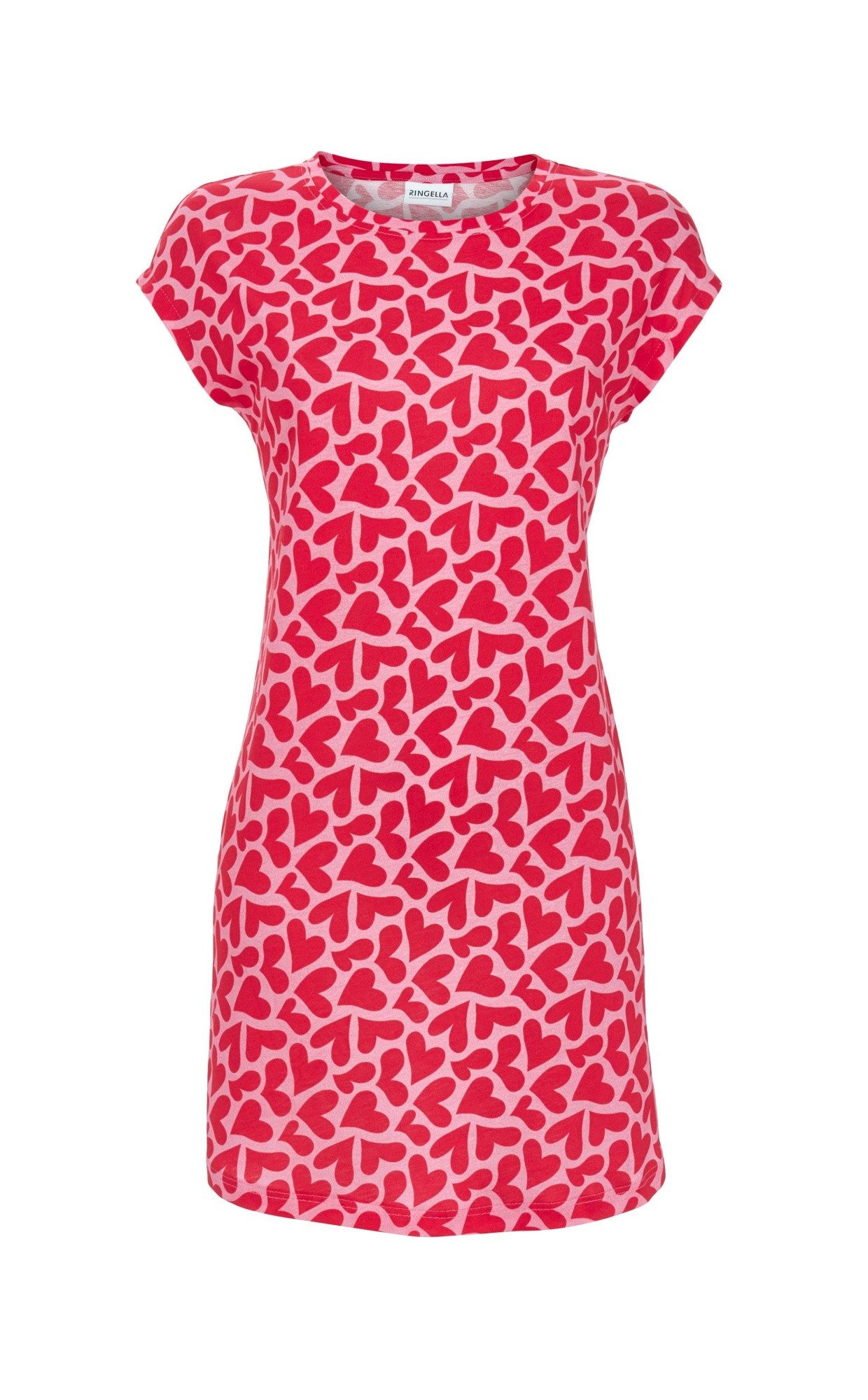 Ringella Nachthemd - Bigshirt im Herzdessin mit überschnittenen Schultern Baumwoll/Modal-Mischung