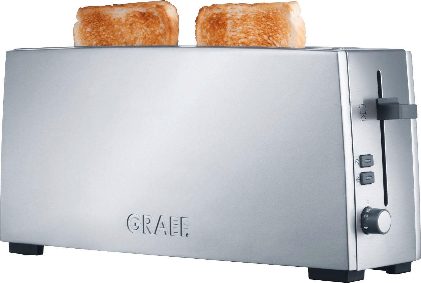 Graef Toaster TO 90, 1 langer Schlitz, 880 W, Langschlitztoaster, silber edelstahl