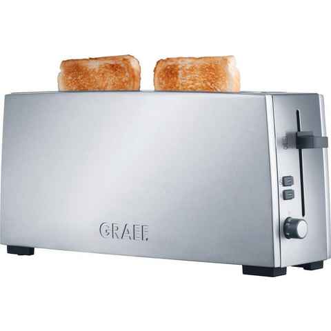 Graef Toaster TO 90, 1 langer Schlitz, 880 W, Langschlitztoaster, silber