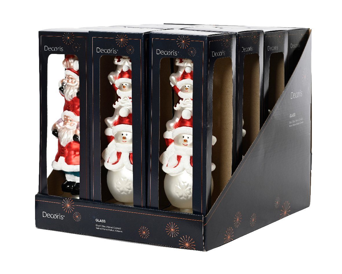 Kaemingk Christbaumspitze, Christbaumspitze Glas 31cm 1 Stück sortiert - rot / weiß