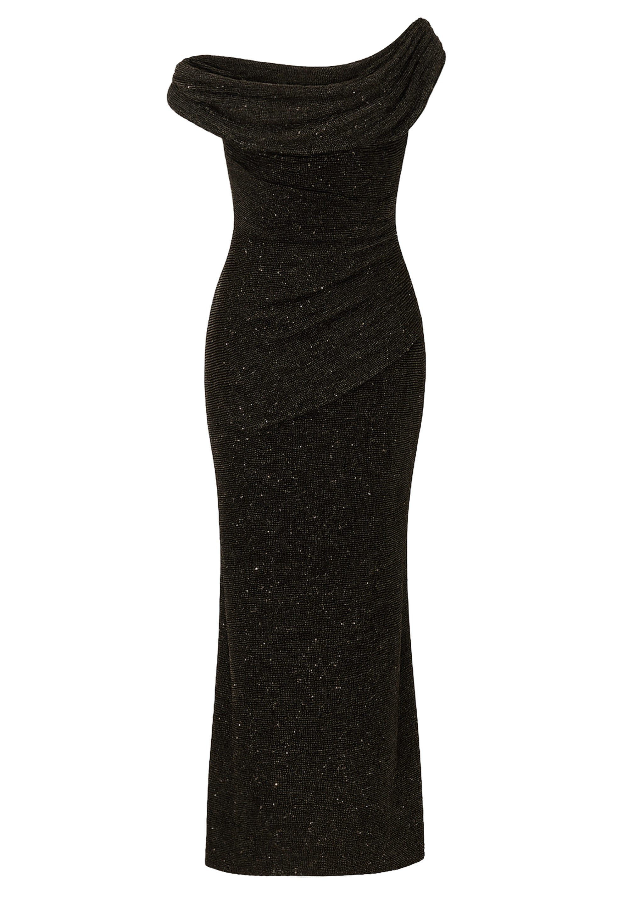 Goddiva Maxikleid Sparkle Lurex Cowl Neck Off The Shoulder Maxi Dress lange günstig online kaufen