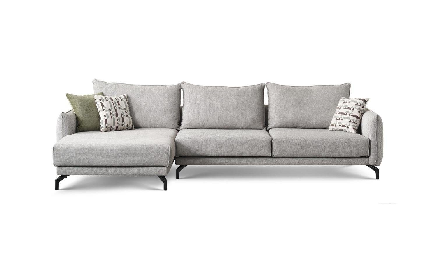 JVmoebel Ecksofa Couch L Form Ecksofa Grau Teile, Made Große Sofa Europa Modern, in 2 Wohnlandschaft