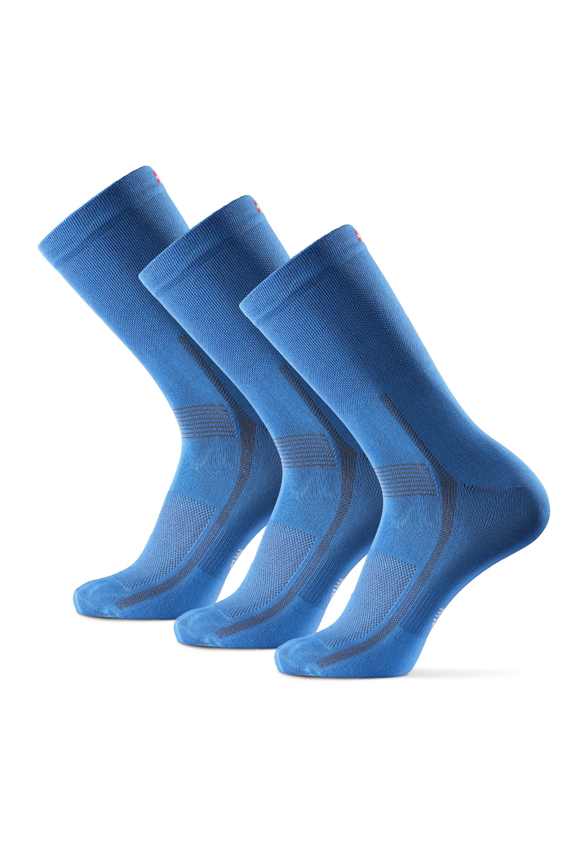DANISH ENDURANCE Basicsocken long cycling (3-Paar) Radsportsocken für Herren & Damen, atmungsaktiv & gepolstert