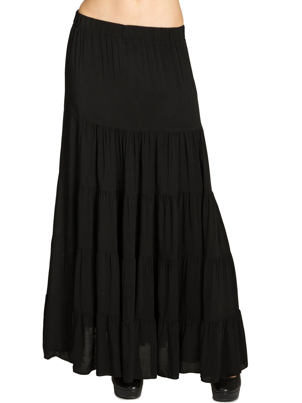 Caspar Faltenrock RO020 langer eleganter Damen Maxi Sommer Rock