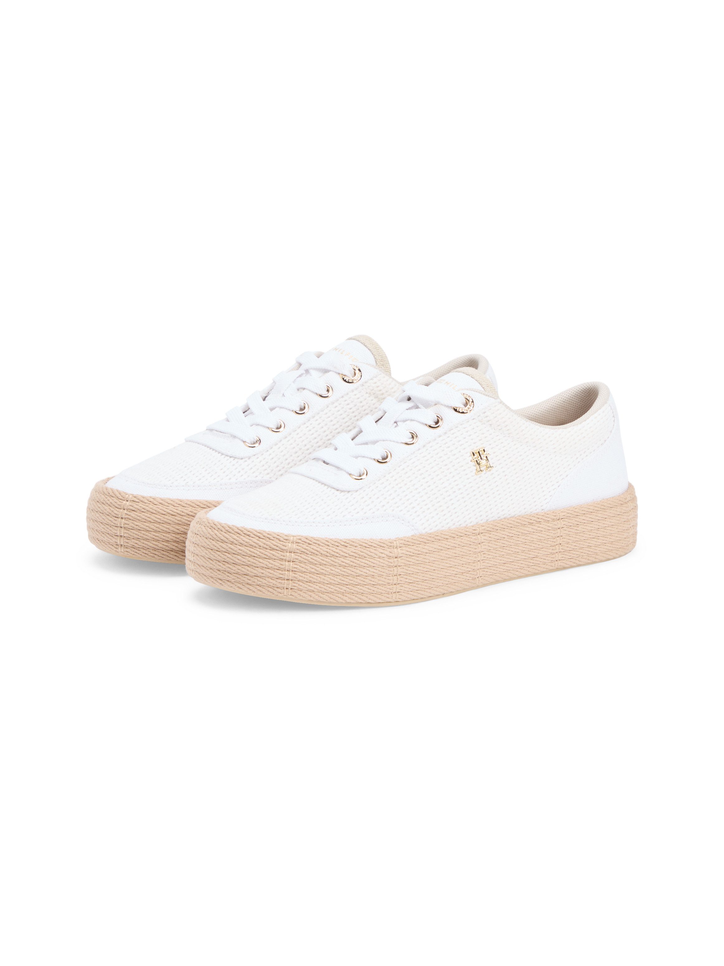 Tommy Hilfiger TH FOXING PLATFORM ROPE Plateausneaker Freizeitschuh, Schnürer, Halbschuh mit TH-Schmuckelement