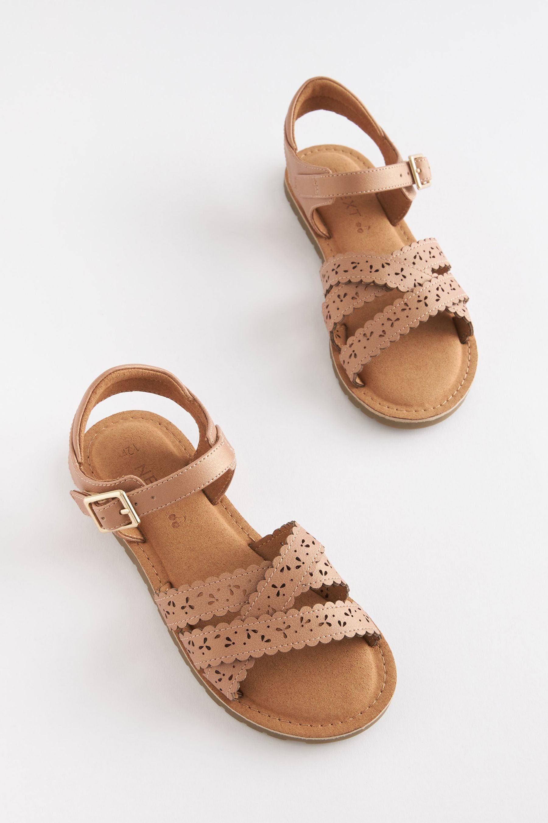 Bogenkante (1-tlg) Sandale Sandalette Tan Brown Next mit