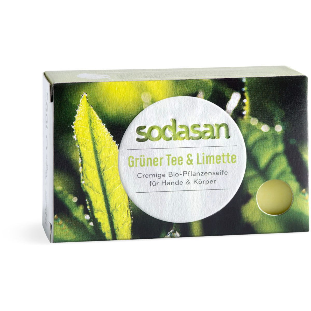 Handseife SODASAN Stückseife Grüner Tee u. Limette 100 g