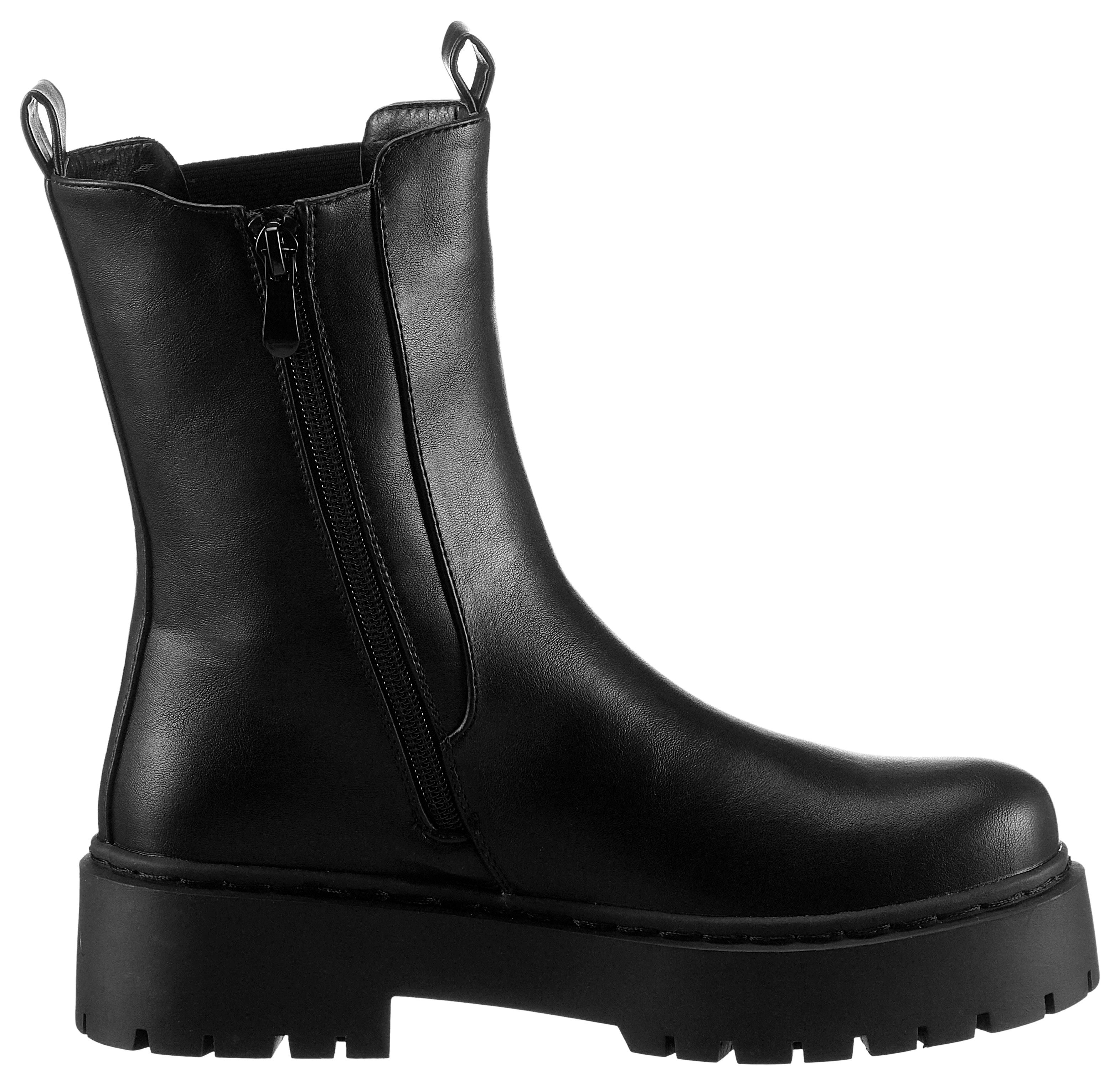 Aniston SHOES Chelseaboots Schlupfboots, Plateaustiefelette, mit Glitzersteine - NEUE KOLLEKTION