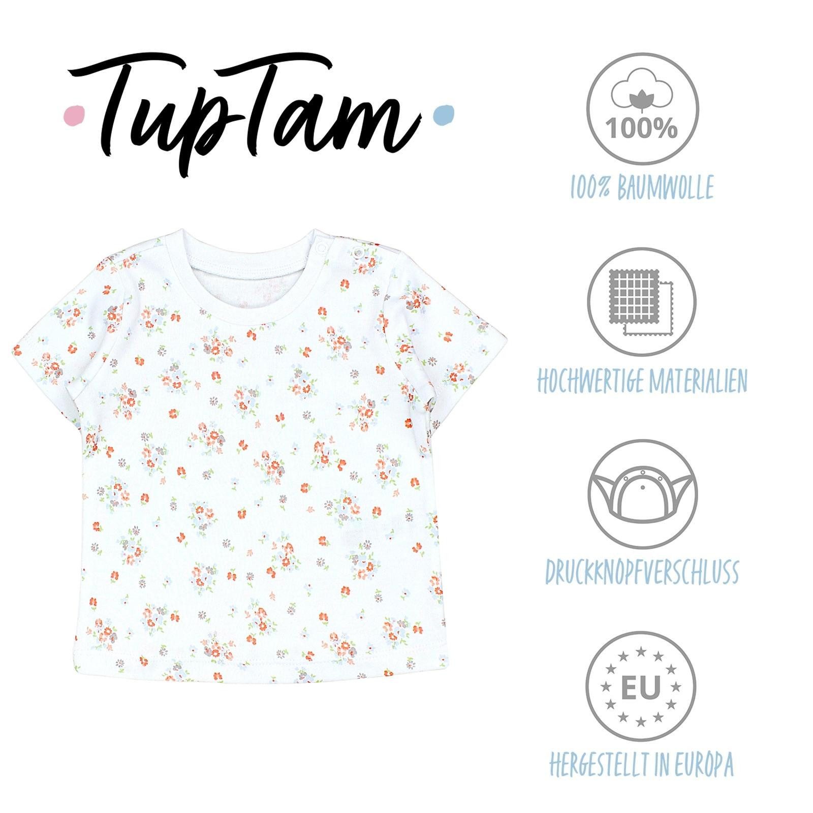 TupTam T-Shirt TupTam Baby Mädchen Kurzarm T-Shirt Gemustert Bunt 5er Set