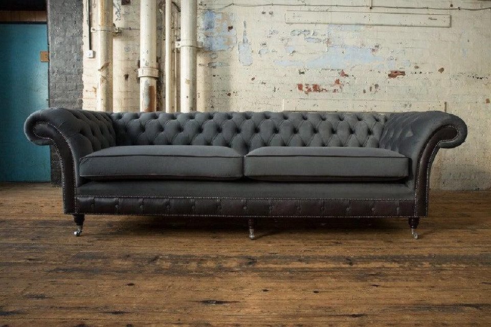 Xlmoebel Chesterfield-Sofa Luxuriöses Chesterfield-Sofa aus hochwertigem Stoffbezug, Chesterfield-Sofa 1 Teile, Hergestellt in Europa
