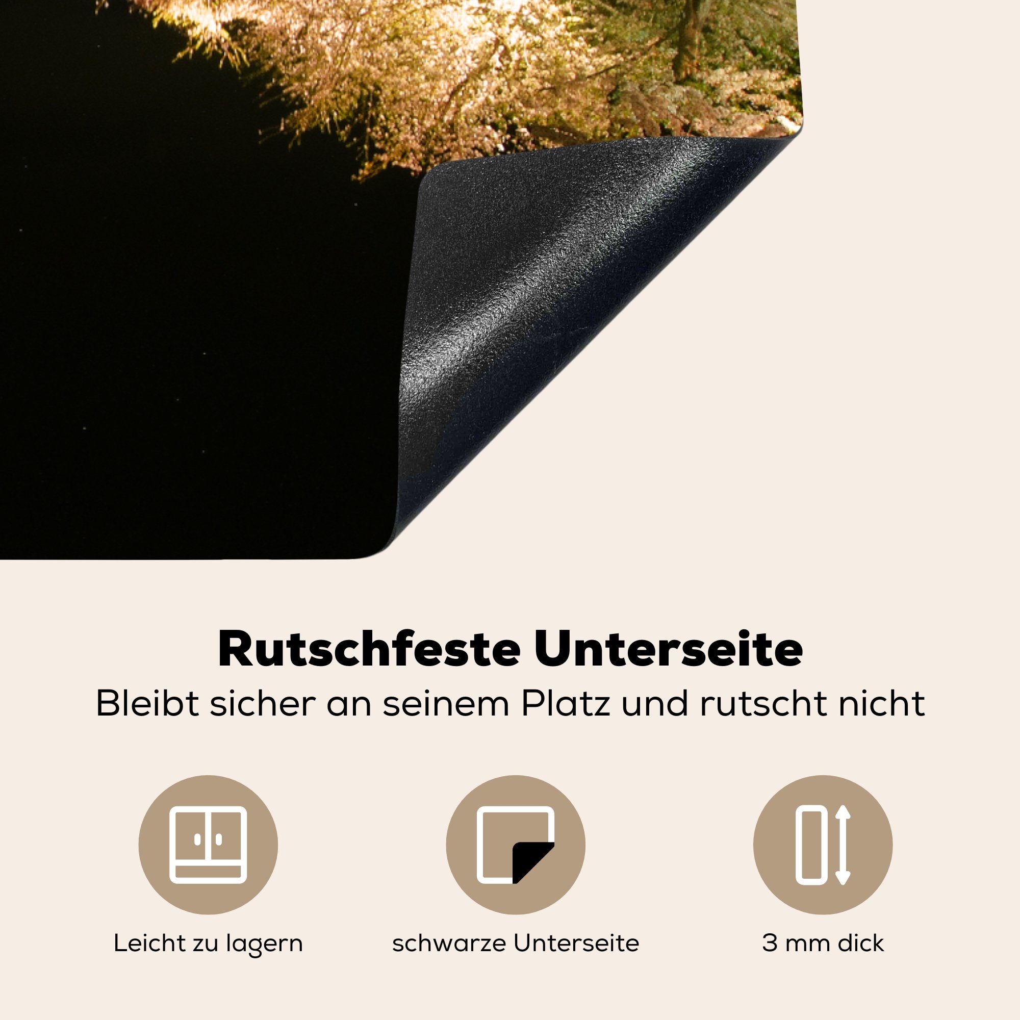 (1 Induktionskochfeld MuchoWow Blüte küche, 81x52 Ceranfeldabdeckung - cm, die - Licht, Schutz Herdblende-/Abdeckplatte Kirschbaum für tlg), Vinyl,