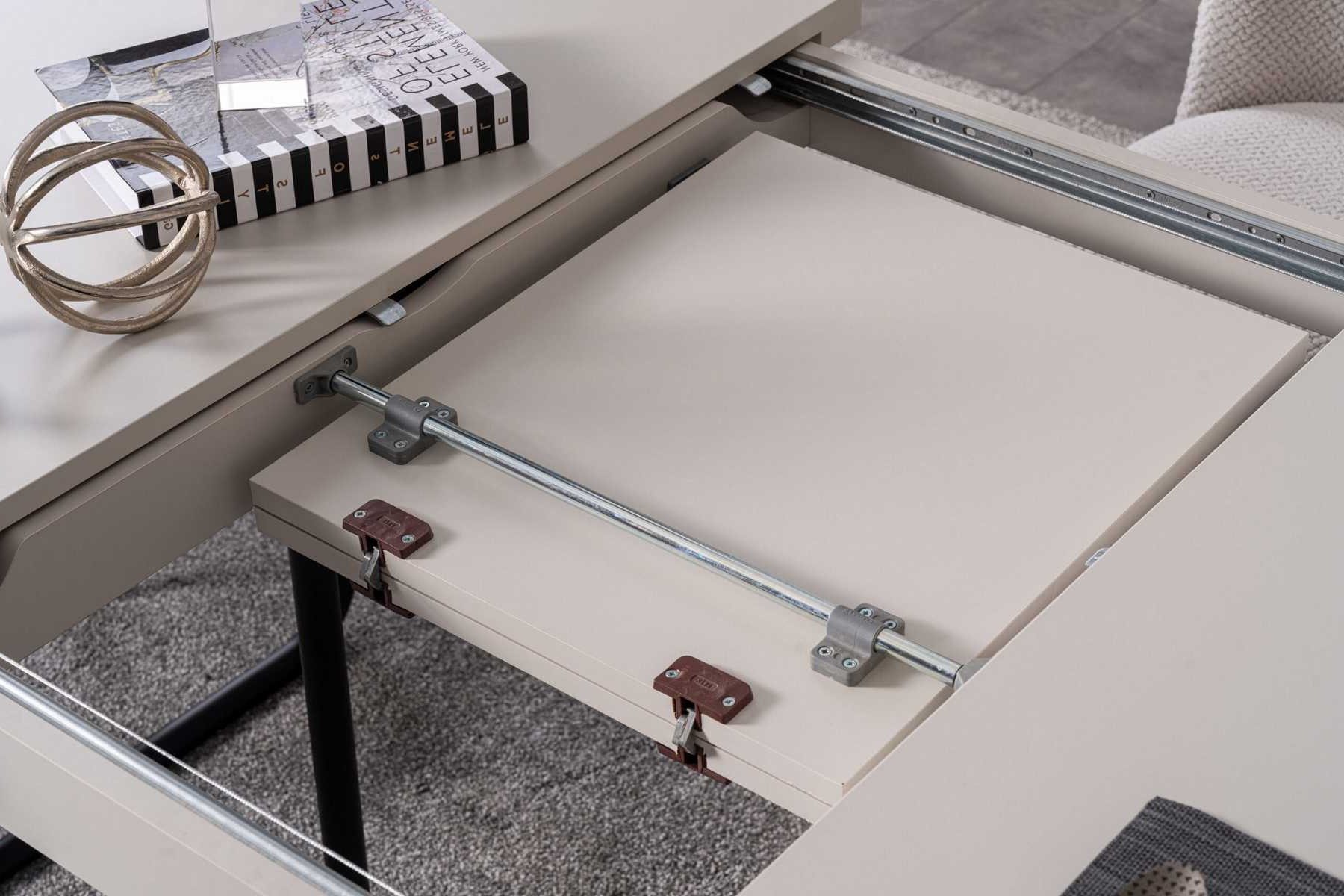 Xlmoebel Esstisch Moderner quadratischer ausziehbarer Tisch aus Holz in Weiß und Sc, Made in Europa