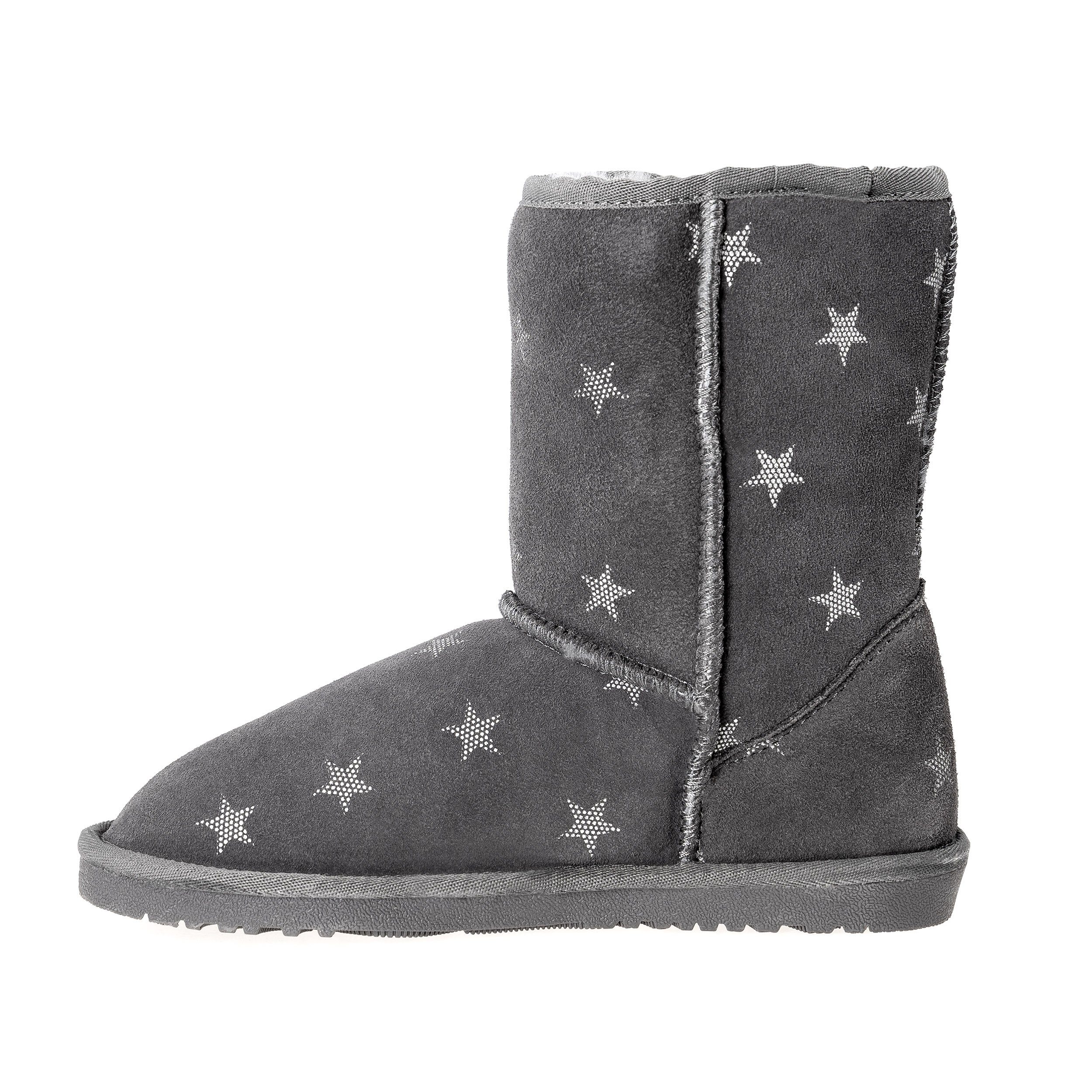 kamelshopping Mädchen Winterstiefel zum Schlupfen Winterboots moderner Winterschuh für Mädchen Lammfell gefüttert