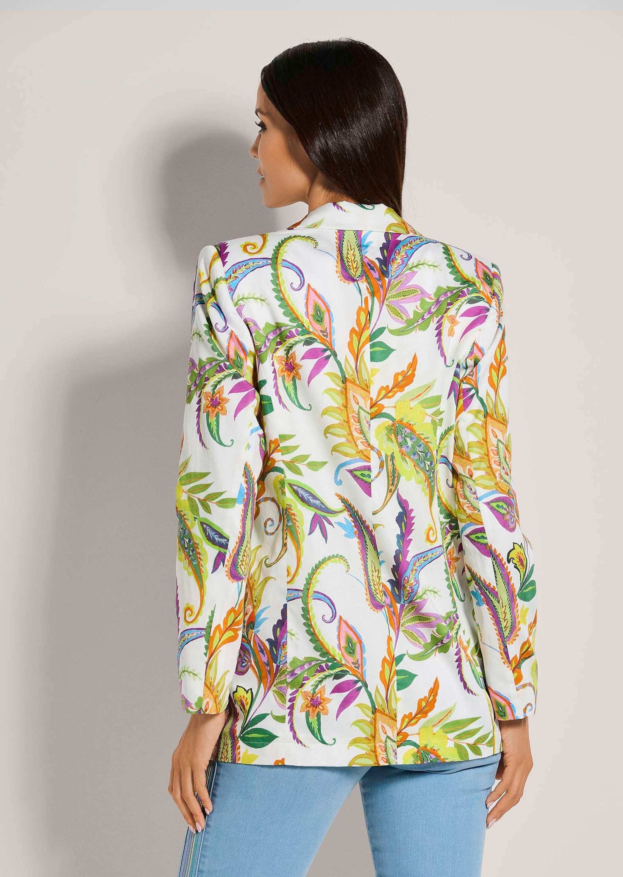 MADELEINE Kurzblazer Eleganter Damenblazer mit Reverskragen Langer Blazer aus Baumwolle mit Knopfverschluss