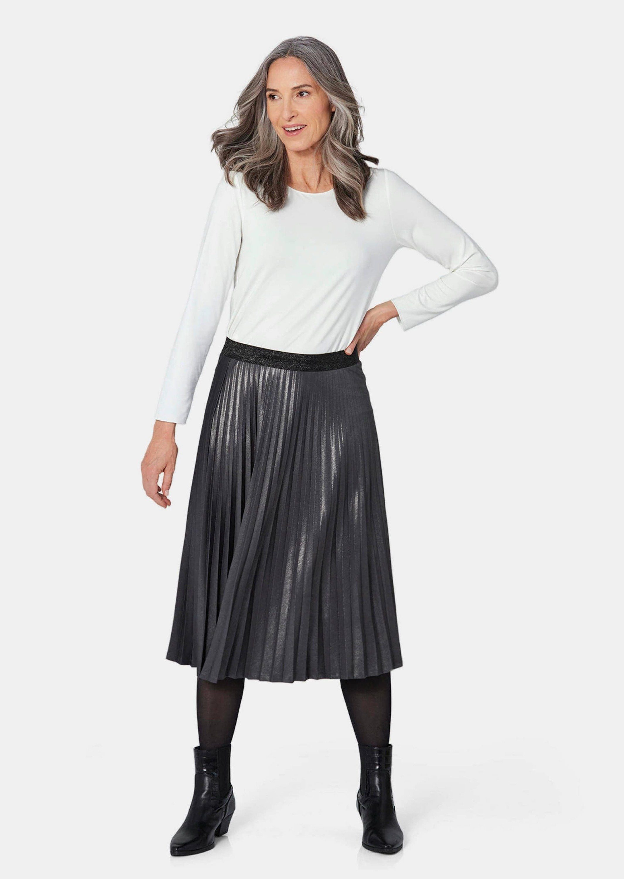 GOLDNER Plisseerock Plisseerock im Metallic Look günstig online kaufen