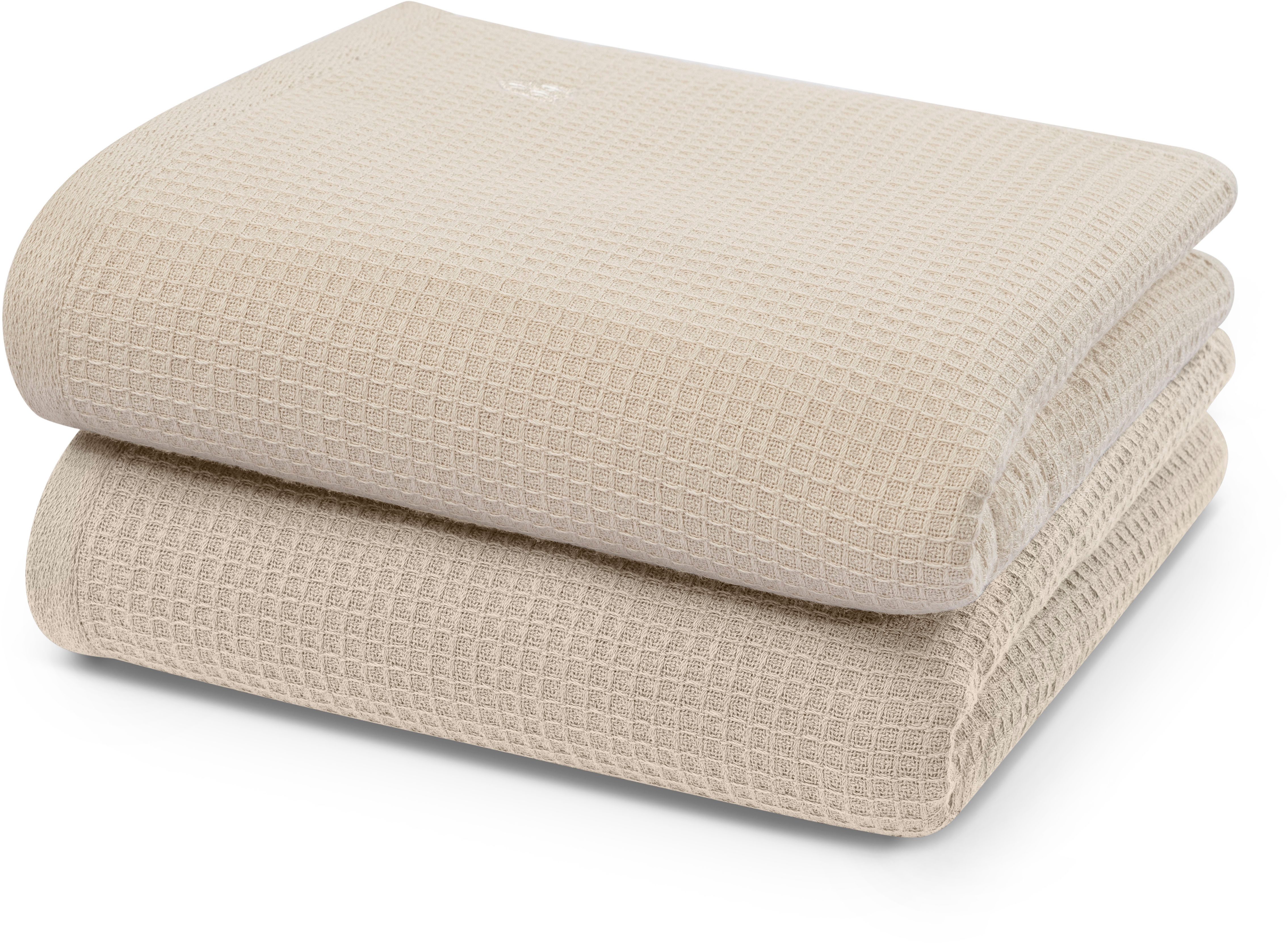 ROSS Handtücher Waffelpique, Frottier (Packung, 2-St), 100% Baumwolle