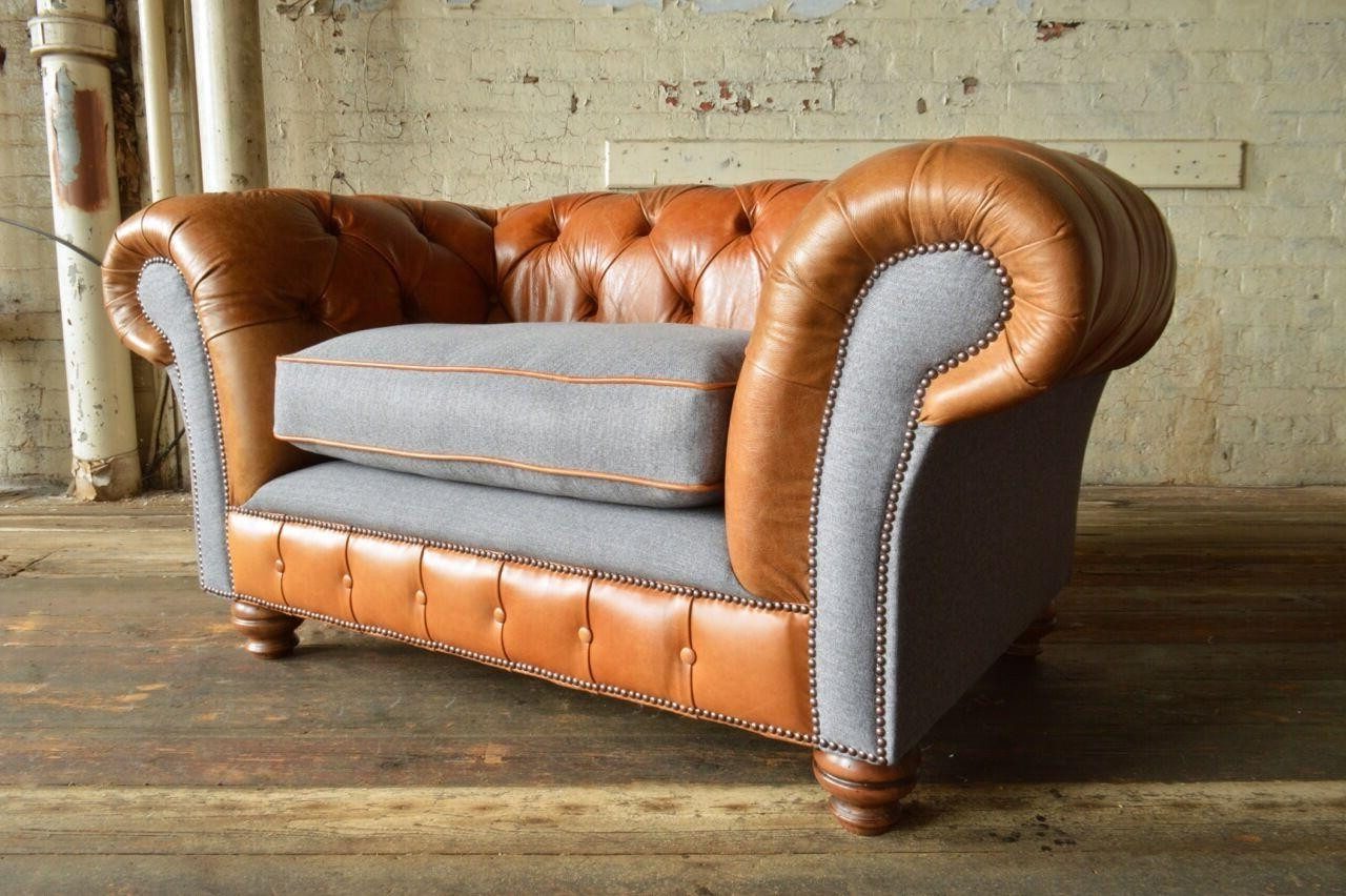 Xlmoebel Chesterfield-Sofa Einzelner brauner Sitzmöbel Chesterfield mit Tex günstig online kaufen