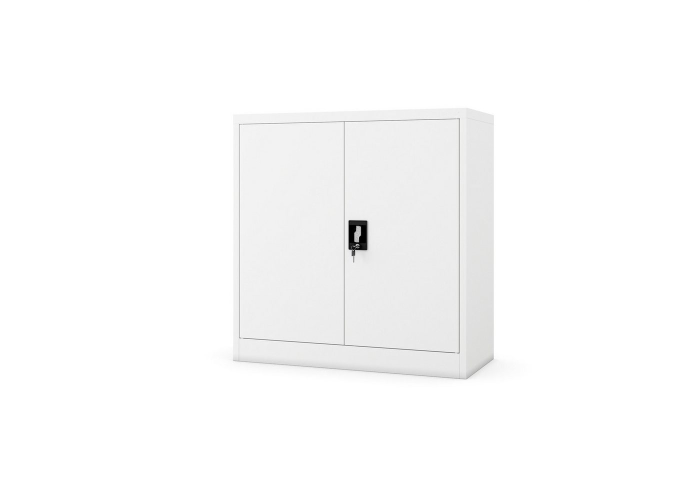 Jan Nowak Aktenschrank Metall Büroschrank abschließbar 90 cm BEATA 2 Böden Stahl (Stahl 0,6 mm Wandmontage möglich PZH-zertifiziert 93 cm) Aktenschrank 30 Ordner Schloss 2 Schlüssel kompakt 13 Farben