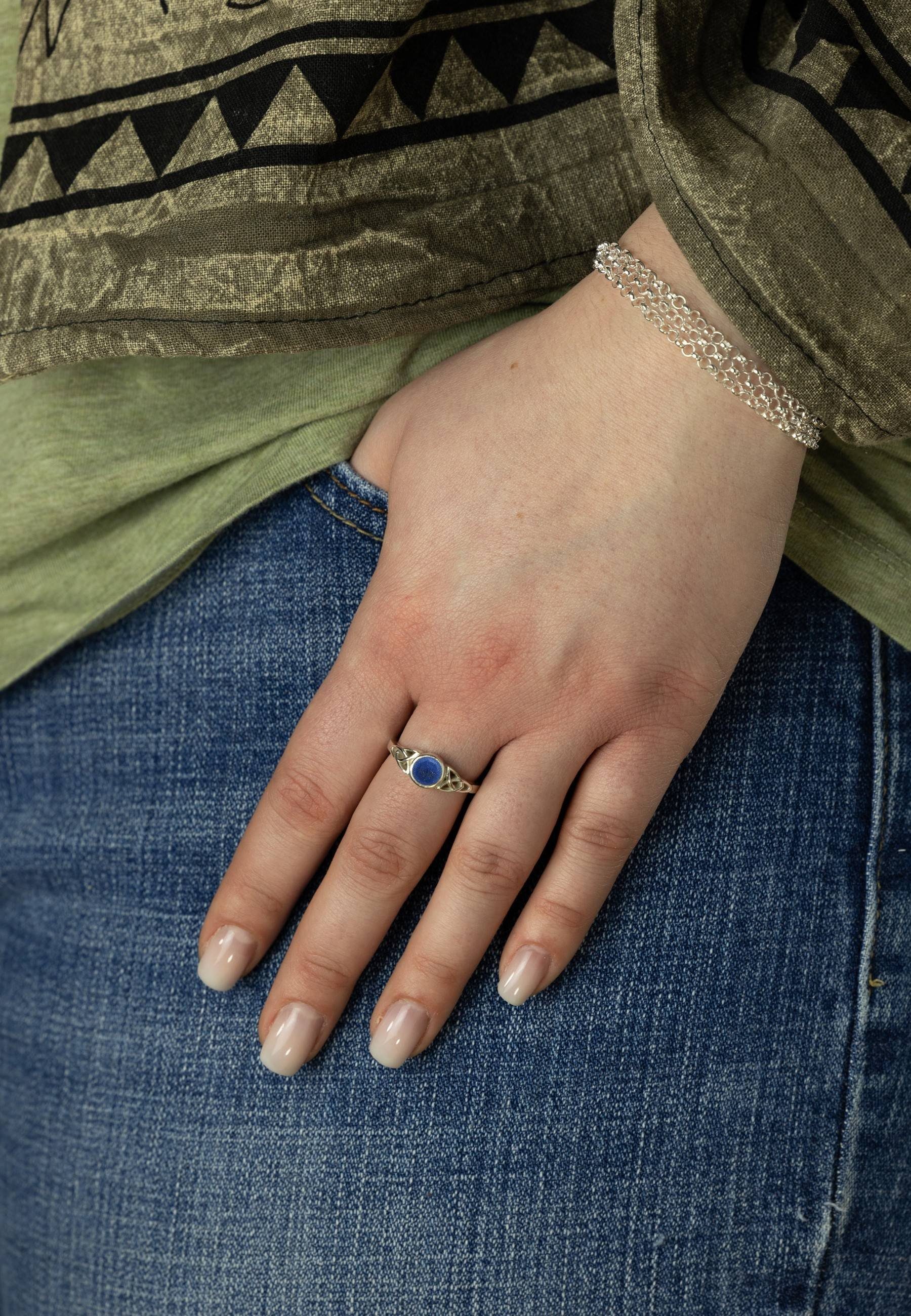 mantraroma 925er Silber Silberring mit Lazuli Lapis