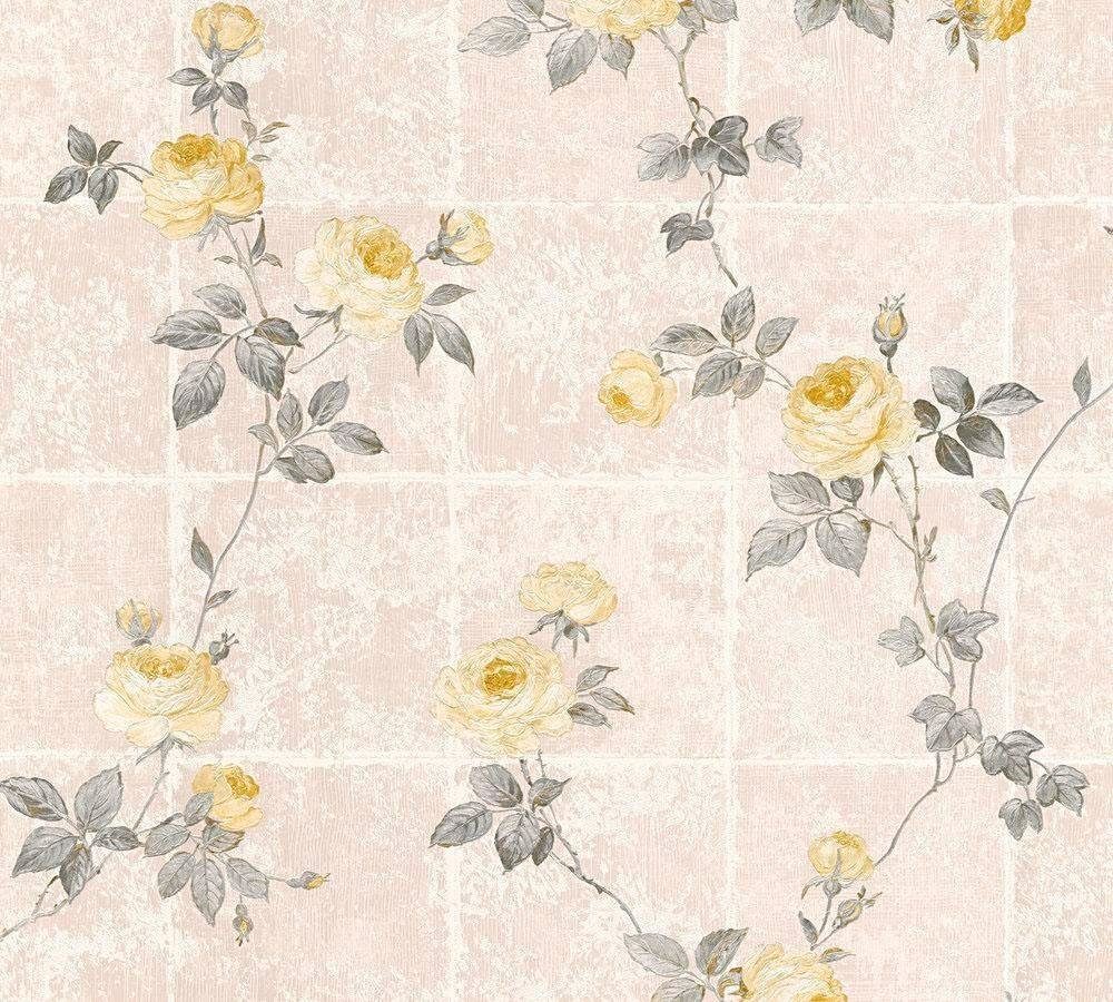 living walls Vliestapete Château, floral, geblümt, Floral Tapete Blumen,  Leicht zu verarbeiten / Kleister einfach auf der Wand anbringen | Vliestapeten