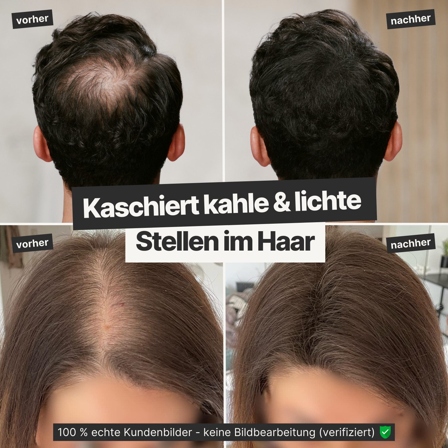 IMPERIO Haarpuder Streuhaar/Schütthaar zur Haarverdichtung & vollem Haar in Sekunden.