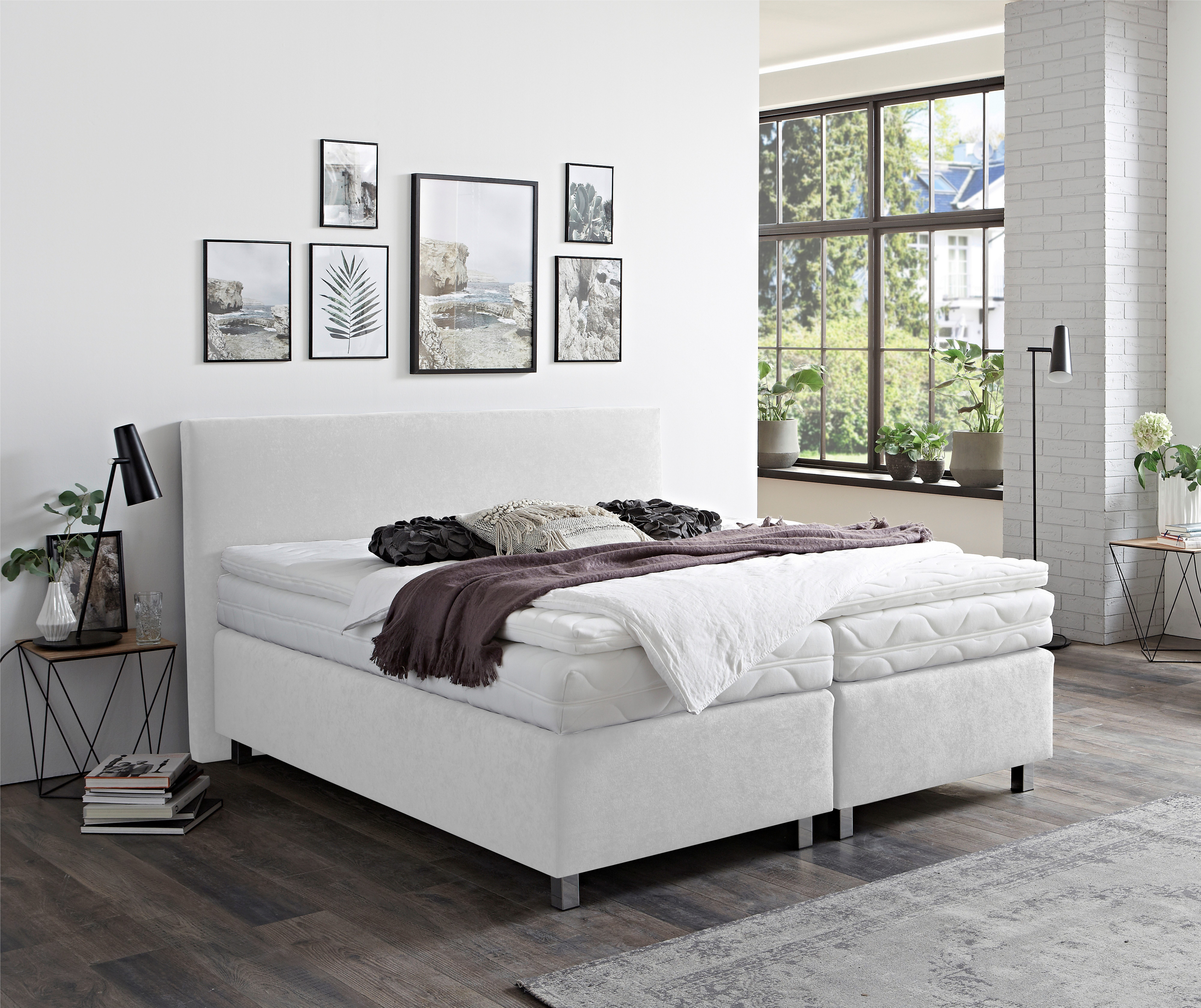 Westfalia Schlafkomfort Boxspringbett, Verchromte Metallfüße, die günstig online kaufen