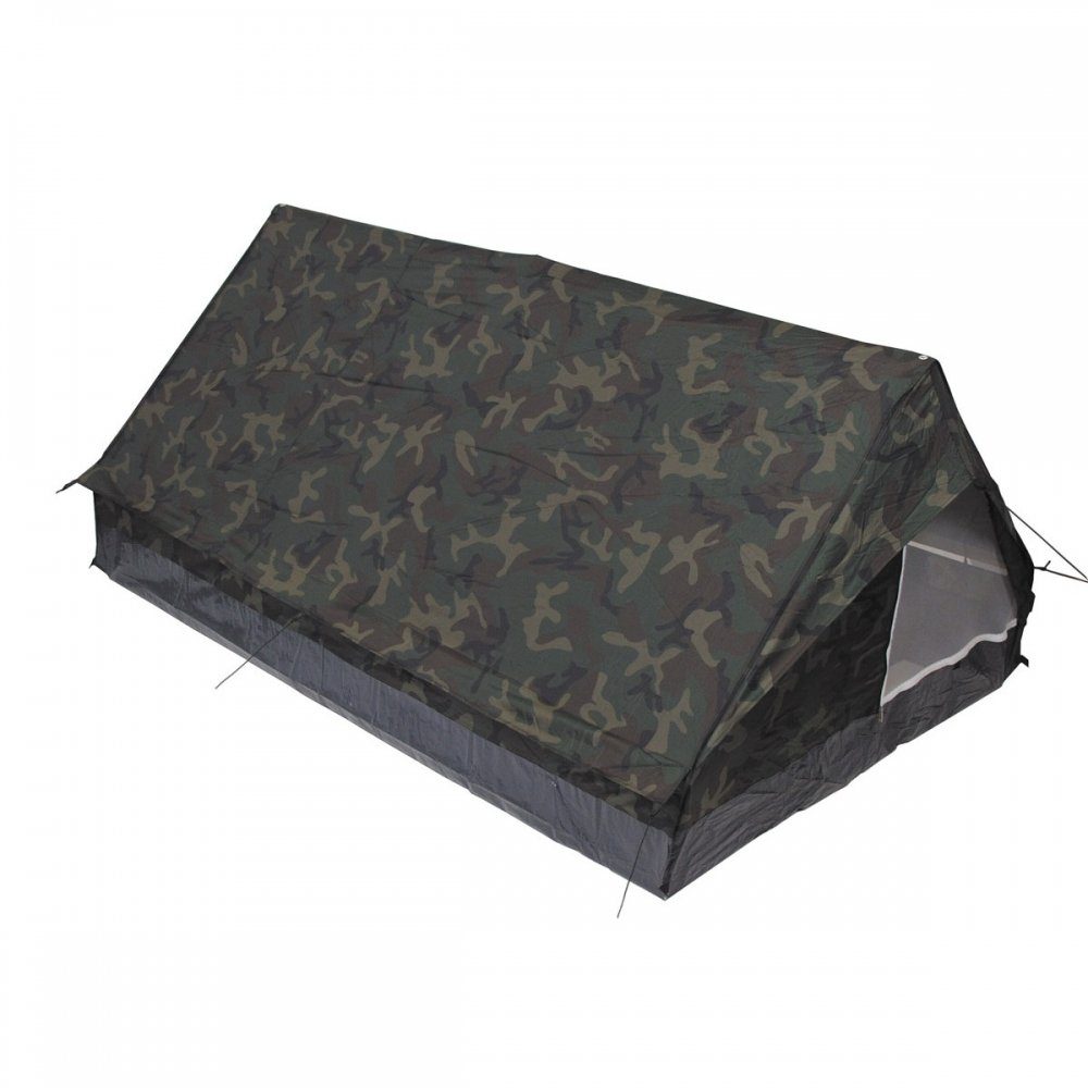 MFH Firstzelt Zelt, Minipack, woodland, Gr. 213x137x97cm, Moskitonetz