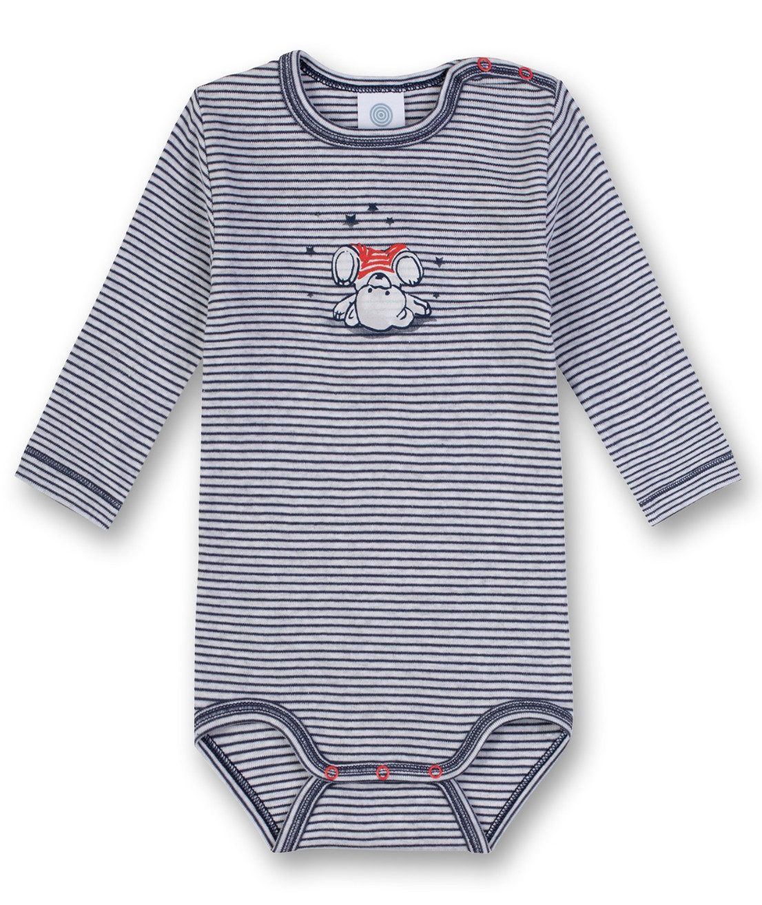 Sanetta Langarmbody Baby Langarmbody aus Baumwolle mit Streifen und Motiv