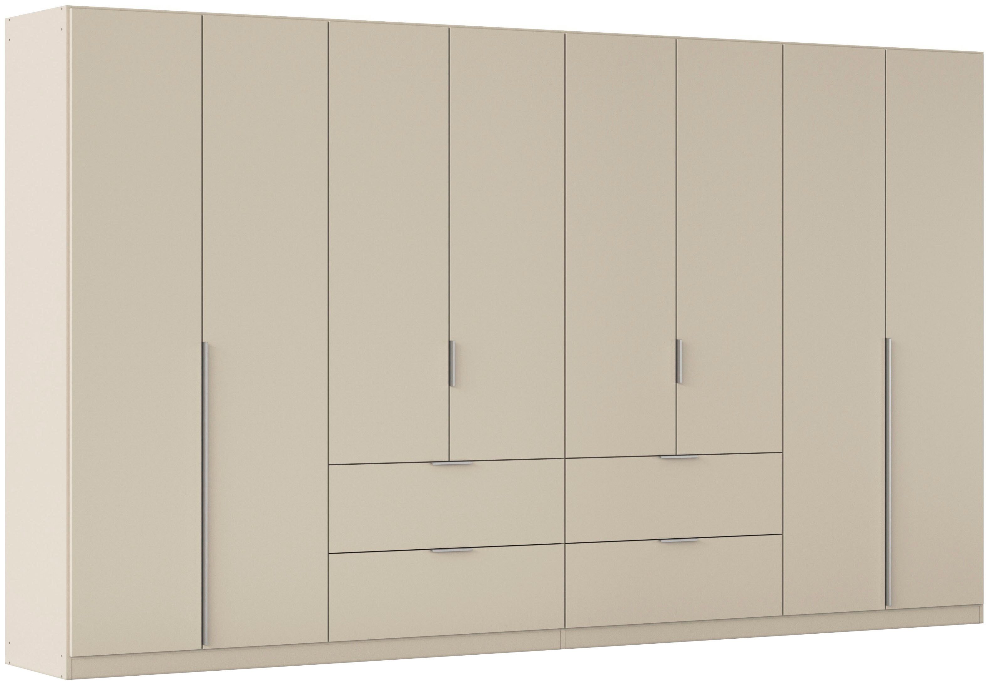 OTTO home Drehtürenschrank Kleiderschrank Schrank Garderobe AGORDO mit Dekor- oder Hochglanzfront (in zwei Griff-Farben, Breite 360 cm) mit Außenschubkästen, Serie in 7 Breiten und 2 Höhen MADE IN GERMANY