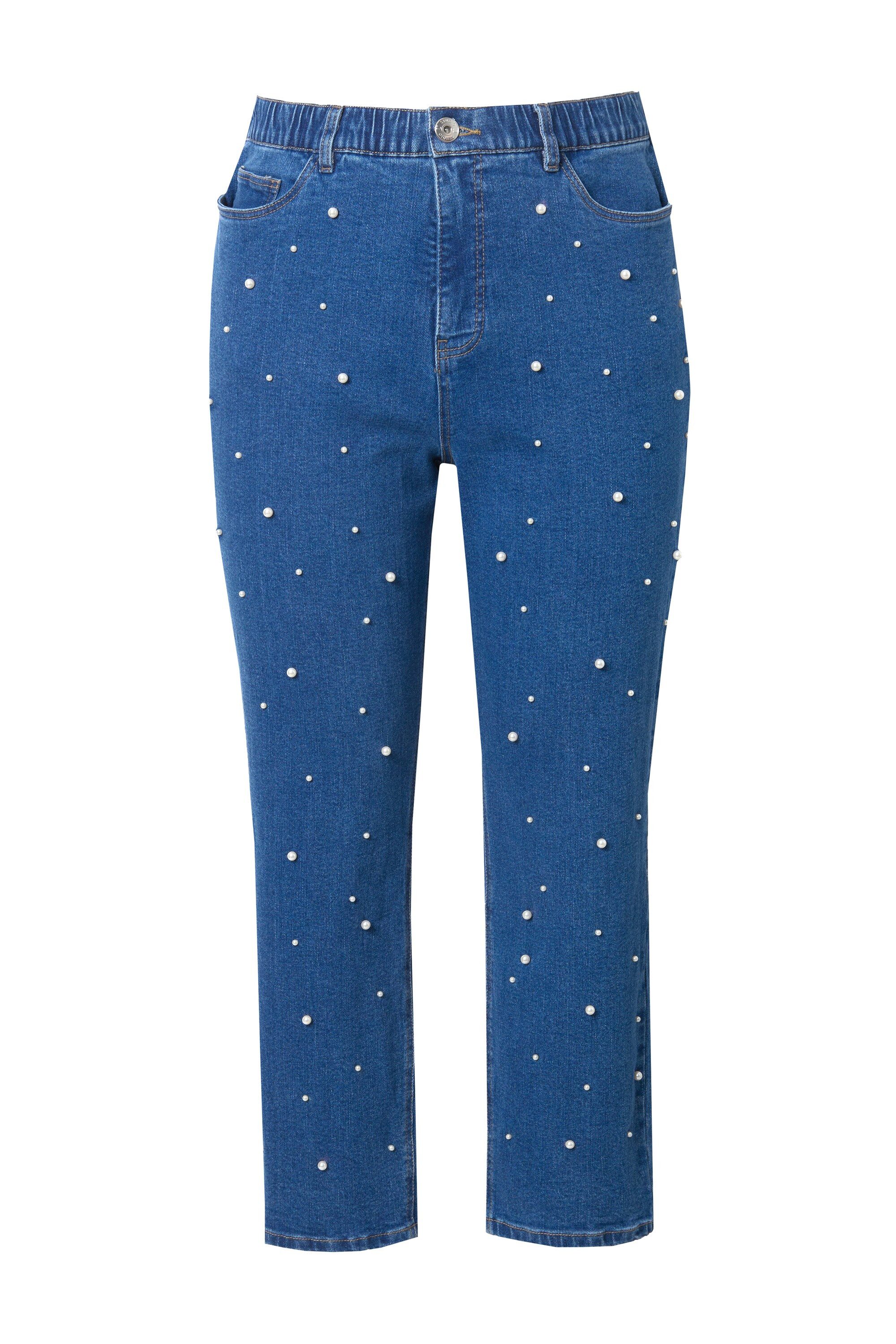 Studio Untold Regular-fit-Jeans Mom-Jeans Zierperlen 5-Pocket günstig online kaufen