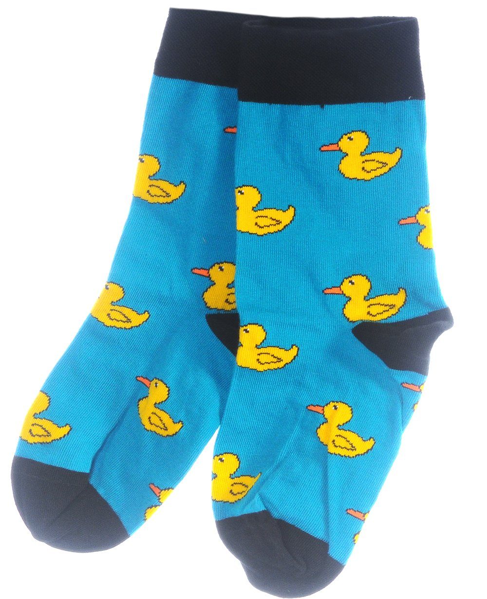 Socken 1 Paar Socken lustige bunte witzige Strümpfe mit Entchen