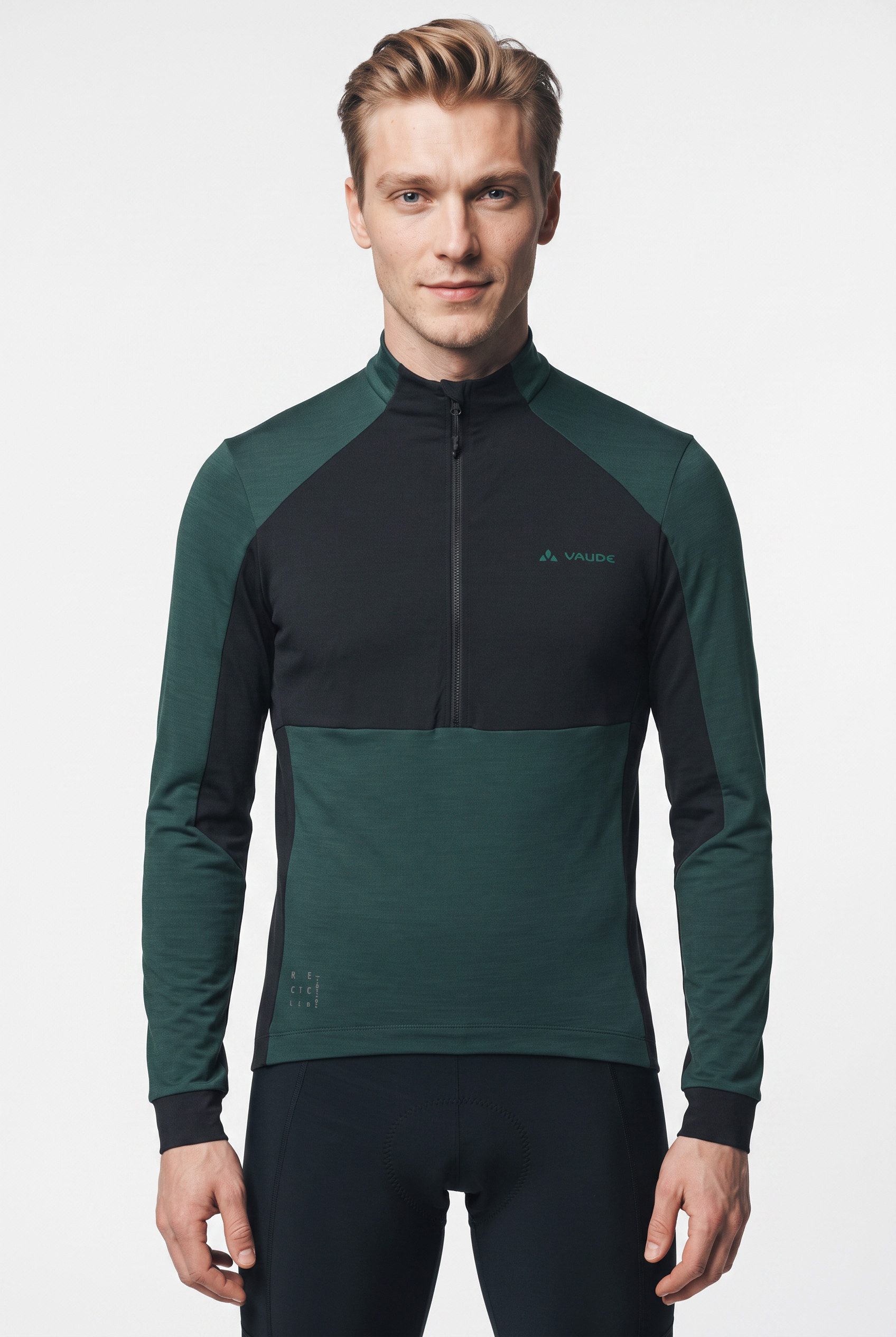 VAUDE Radtrikot MEN'S KURO HALFZIP LS TRICOT für Radsport, mit zwei offenen Rückentaschen