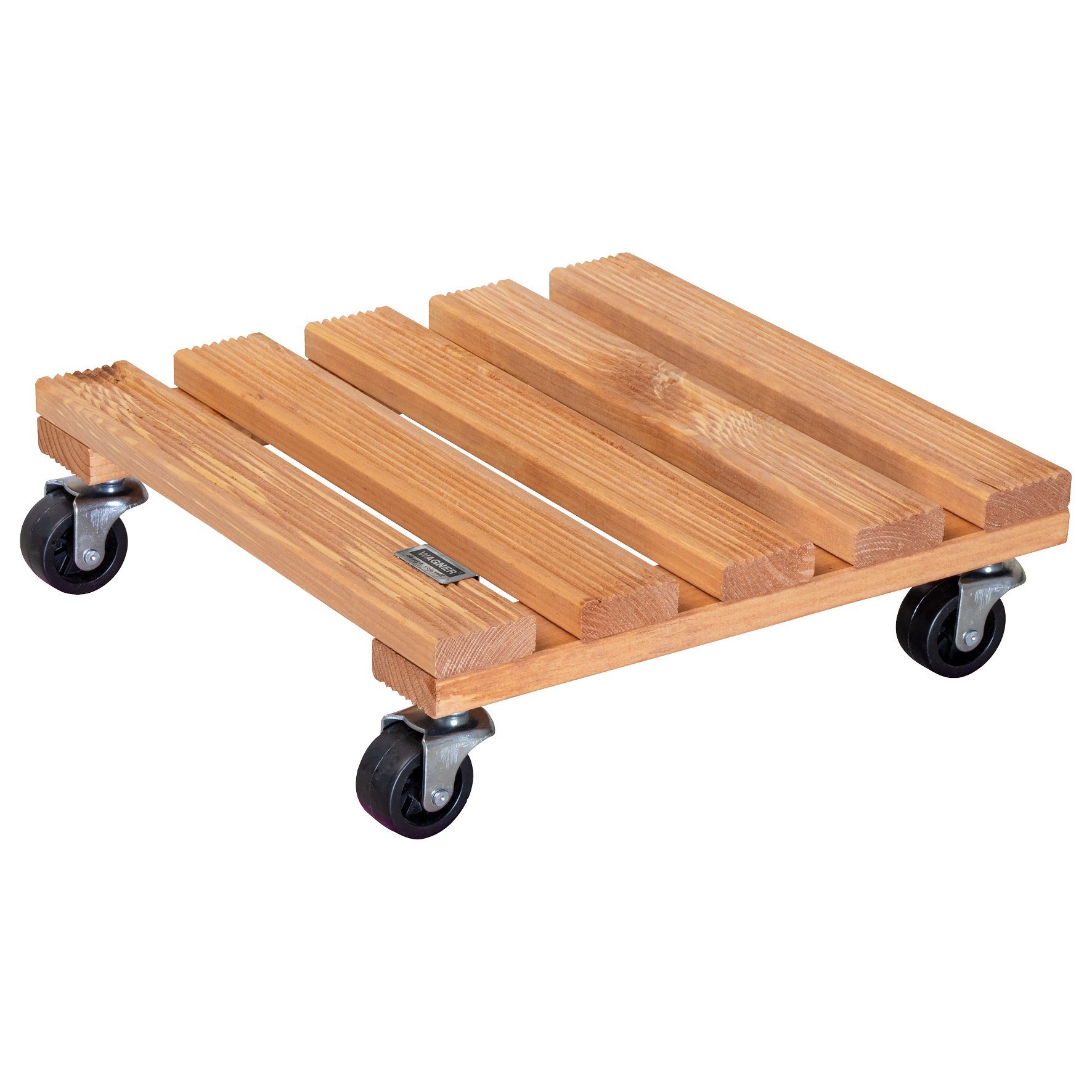 WAGNER design yourself Тележка для растений TOSCANA diverse Größen I für außen & innen I rund & eckig I FSC® Massivholz, geriffelt, terracotta I Tragkraft 150 kg - Made in EU