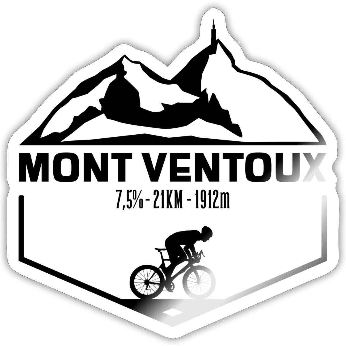 Spreadshirt Aufkleber Mont Ventoux, Radsport, Schwarz Sticker Aufkleber
