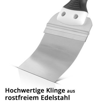 STAHLWERK Tapetenspachtel Spachtel 80 mm hochwertige Profi Edelstahl (Packung, 1-St) Malerspachtel / Putzspachtel mit Aluminium-Fassung