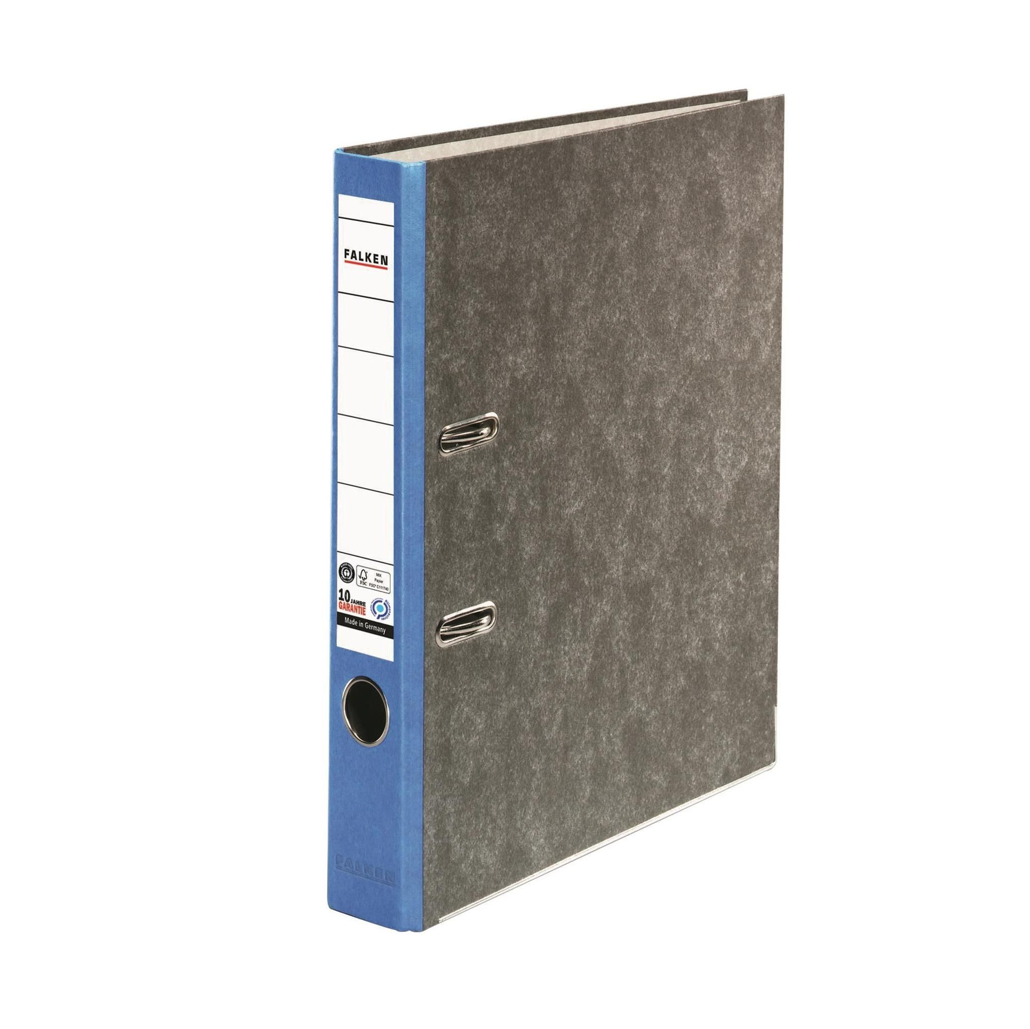 Falken Aktenordner Falken FALKEN Recycling-Wolkenmarmor-Ordner A4, blauer Rücken 50mm