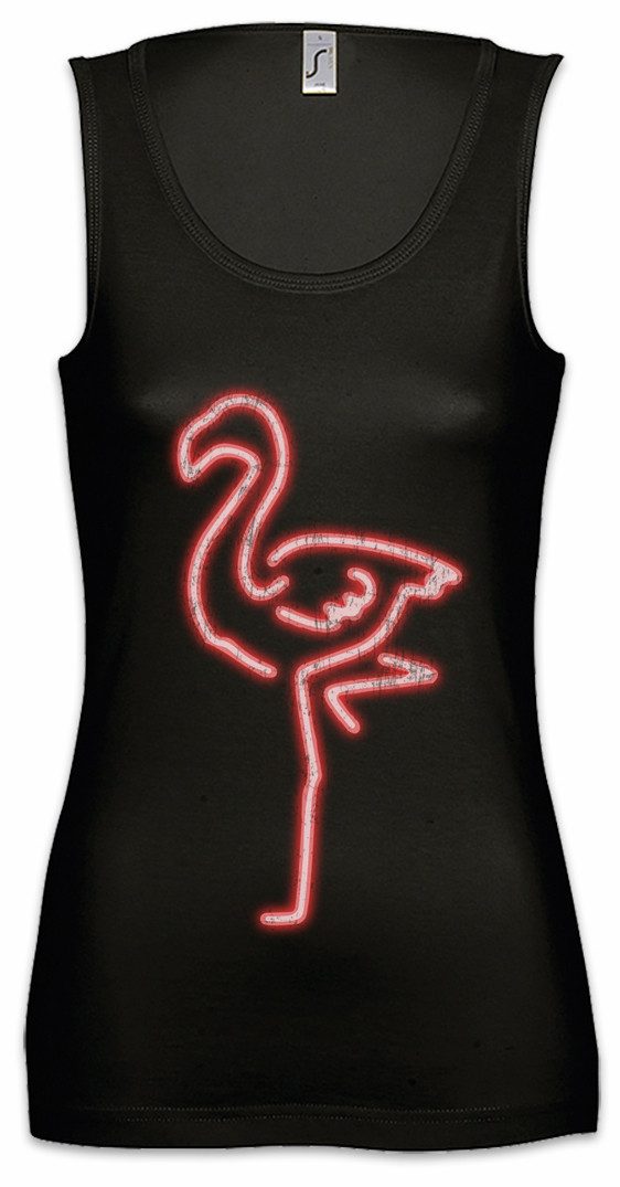 Tanktop Neon Flamingo Ärmelloses Damen T-Shirt Herz Love Liebe Unicorn Vogel