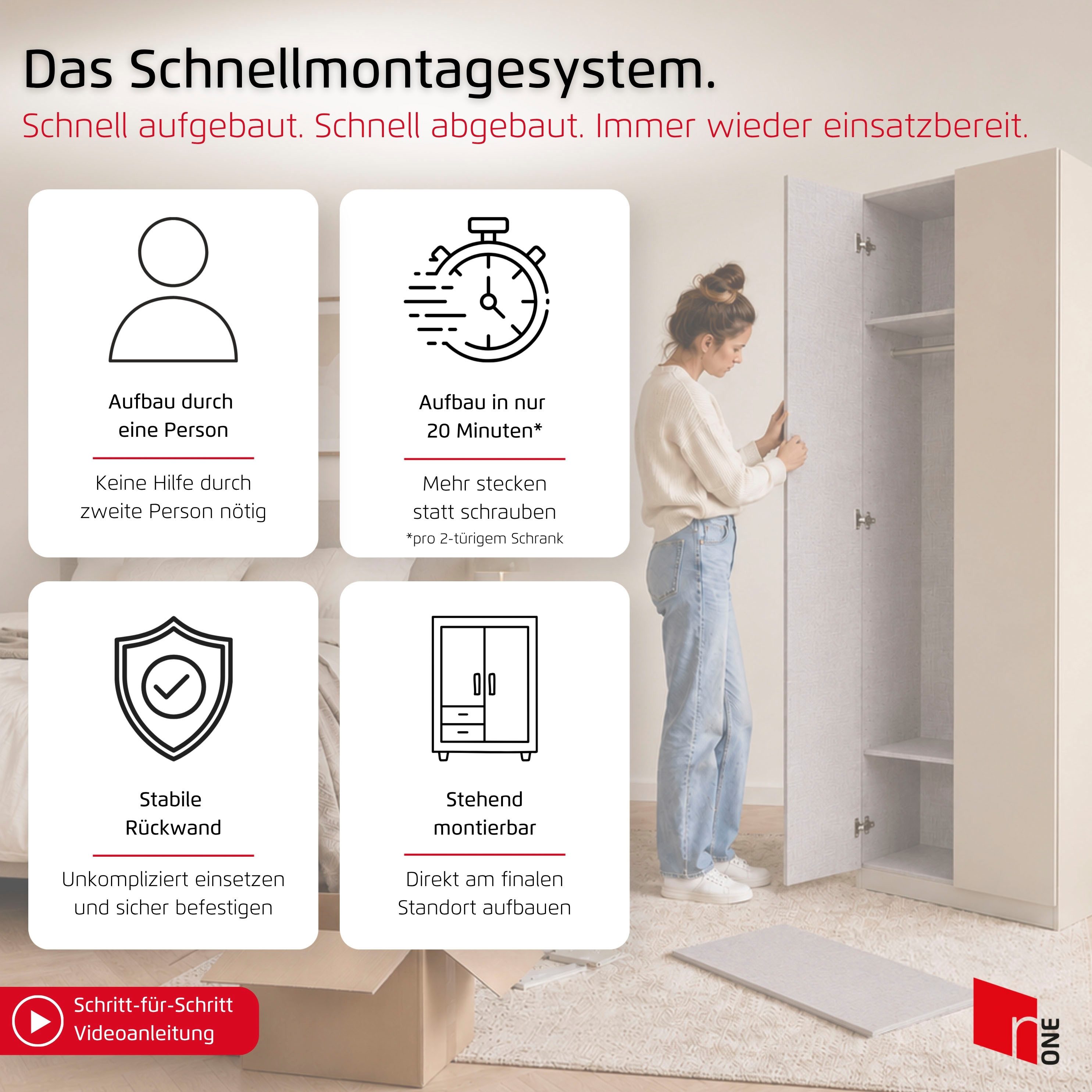 rauch Kleiderschrank Schlafzimmer Garderobe Kinderzimmer WELTNEUHEIT TYNDA by rauch-ONE (3 Ausstattungsvarianten - Breiten 47-405 cm, Höhen 187/212/231 cm) PATE – Bild 4 von 5