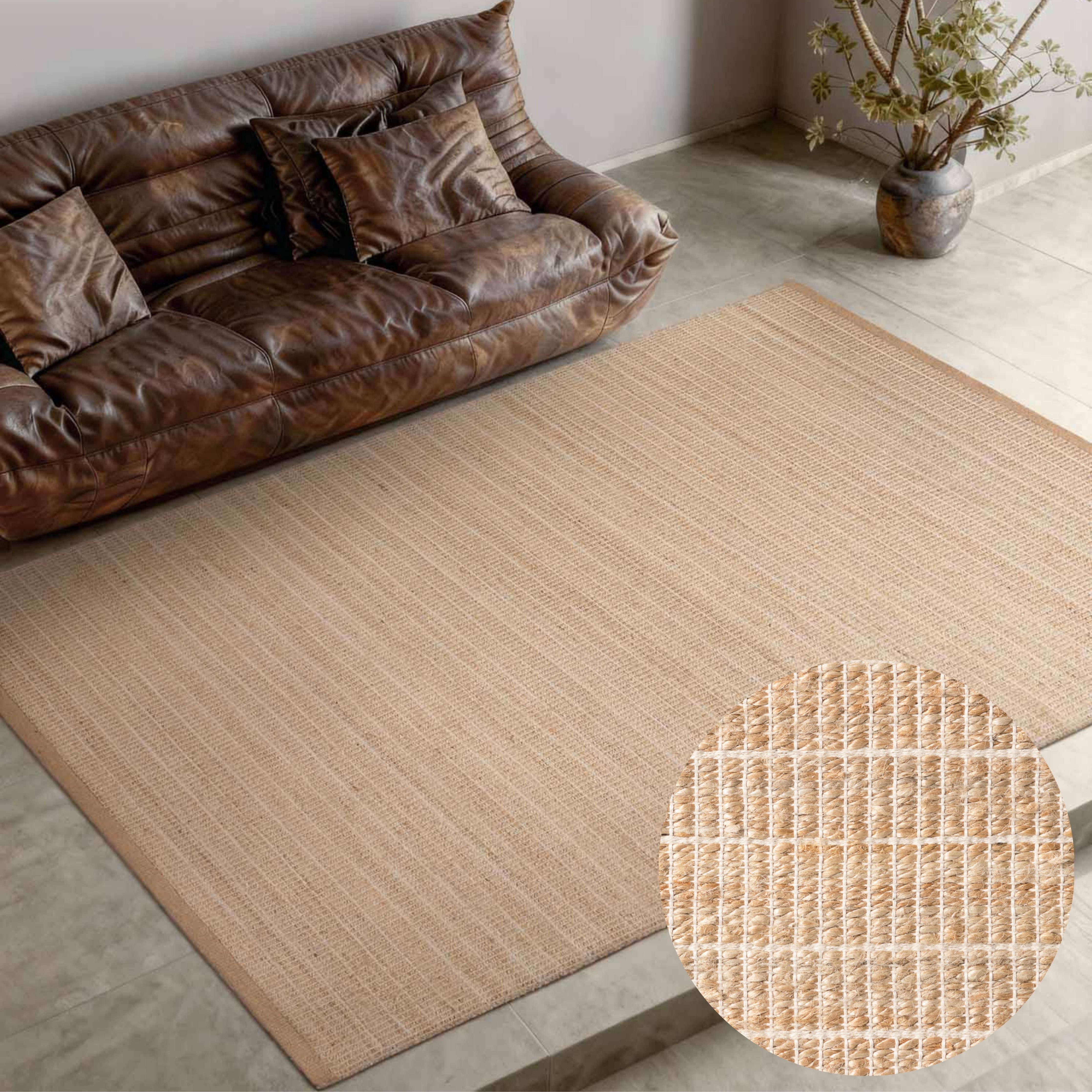 Villeroy & Boch Teppich Birka, rechteckig, Höhe: 6 mm, Jute, Natur, Wohnzimmer, Esszimmer, Schlafzimmer, Flur, Modern, Boho