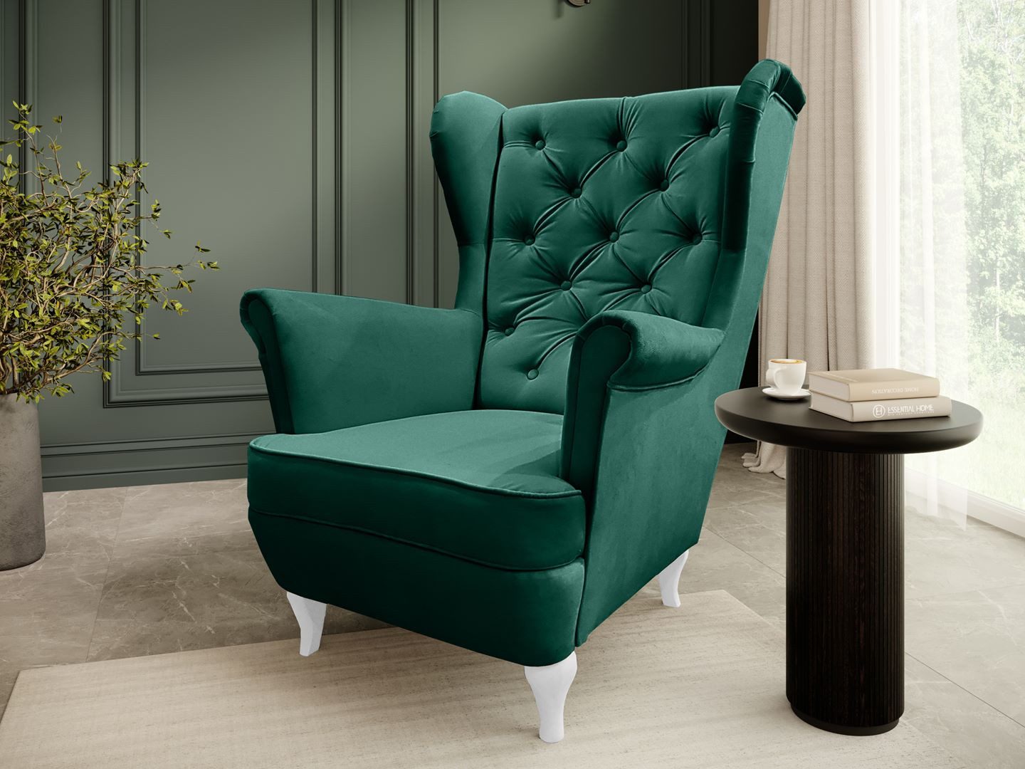 Beautysofa Ohrensessel Sessel FALCO Chesterfield Wohnzimmersessel günstig online kaufen