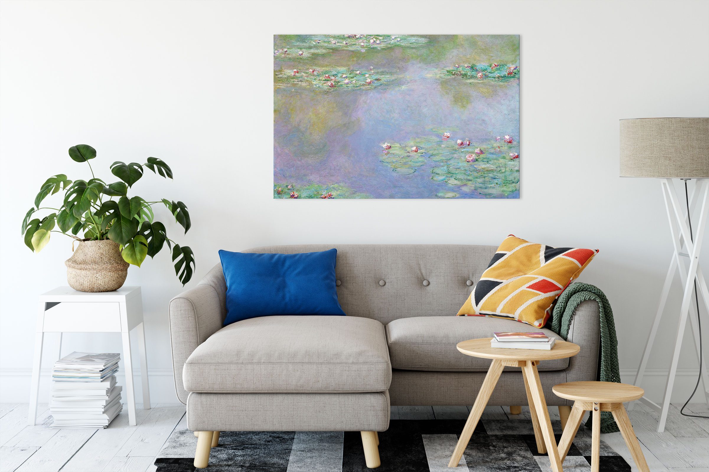 Pixxprint Leinwandbild Claude Monet - Seerosen V, Claude Monet - Seerosen V (1 St), Leinwandbild fertig bespannt, inkl. Zackenaufhänger – Bild 2 von 5