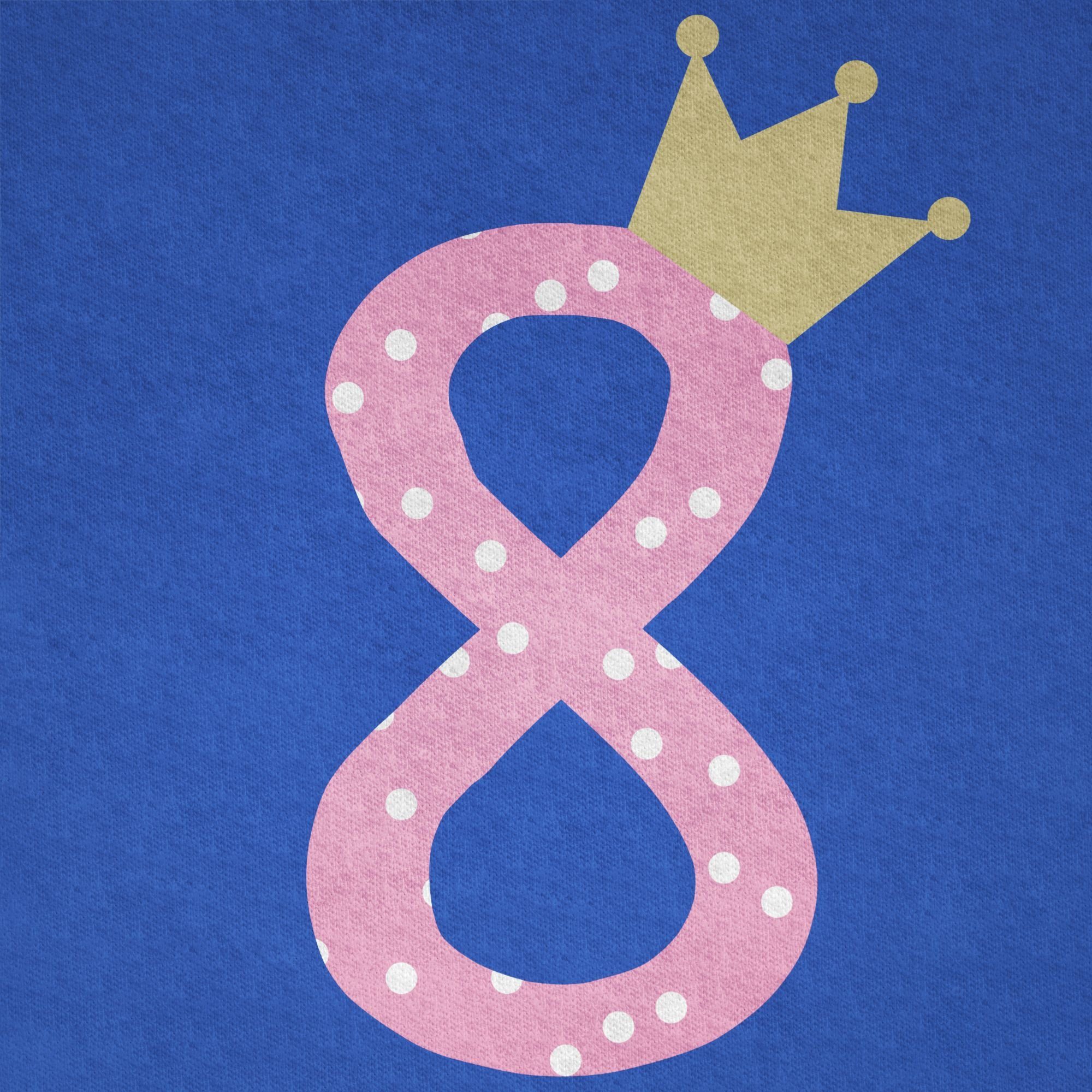 Krone Royalblau 8. Achter Geburtstag Shirtracer T-Shirt 3 Mädchen Acht