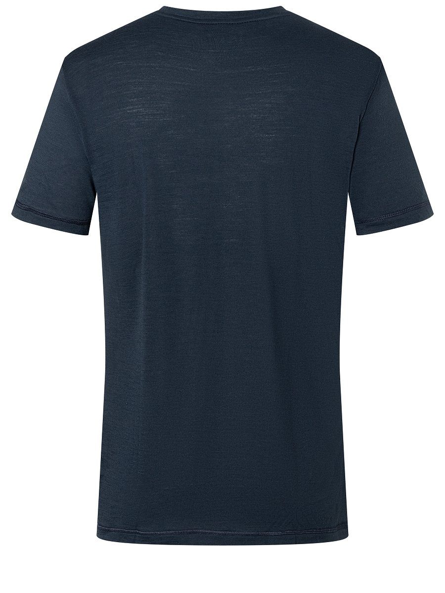 T-Shirt NEW M Blueberry SUPER.NATURAL TEE Merino pflegeleichter SCHOOL Print-Shirt Merino-Materialmix
