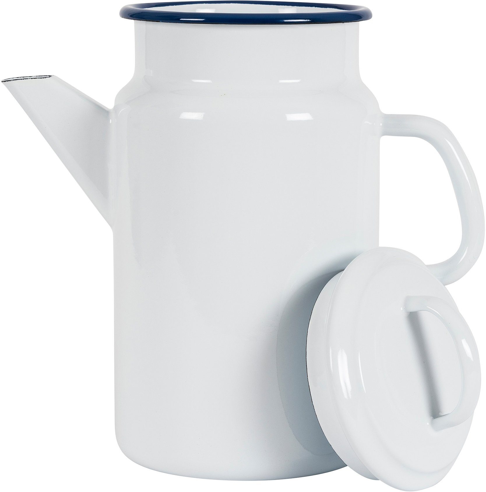 2 Jernverk, Teekanne in weiß Retro-Design l, einer KOCKUMS® und vereint Teekanne Nachhaltigkeit Emaille,